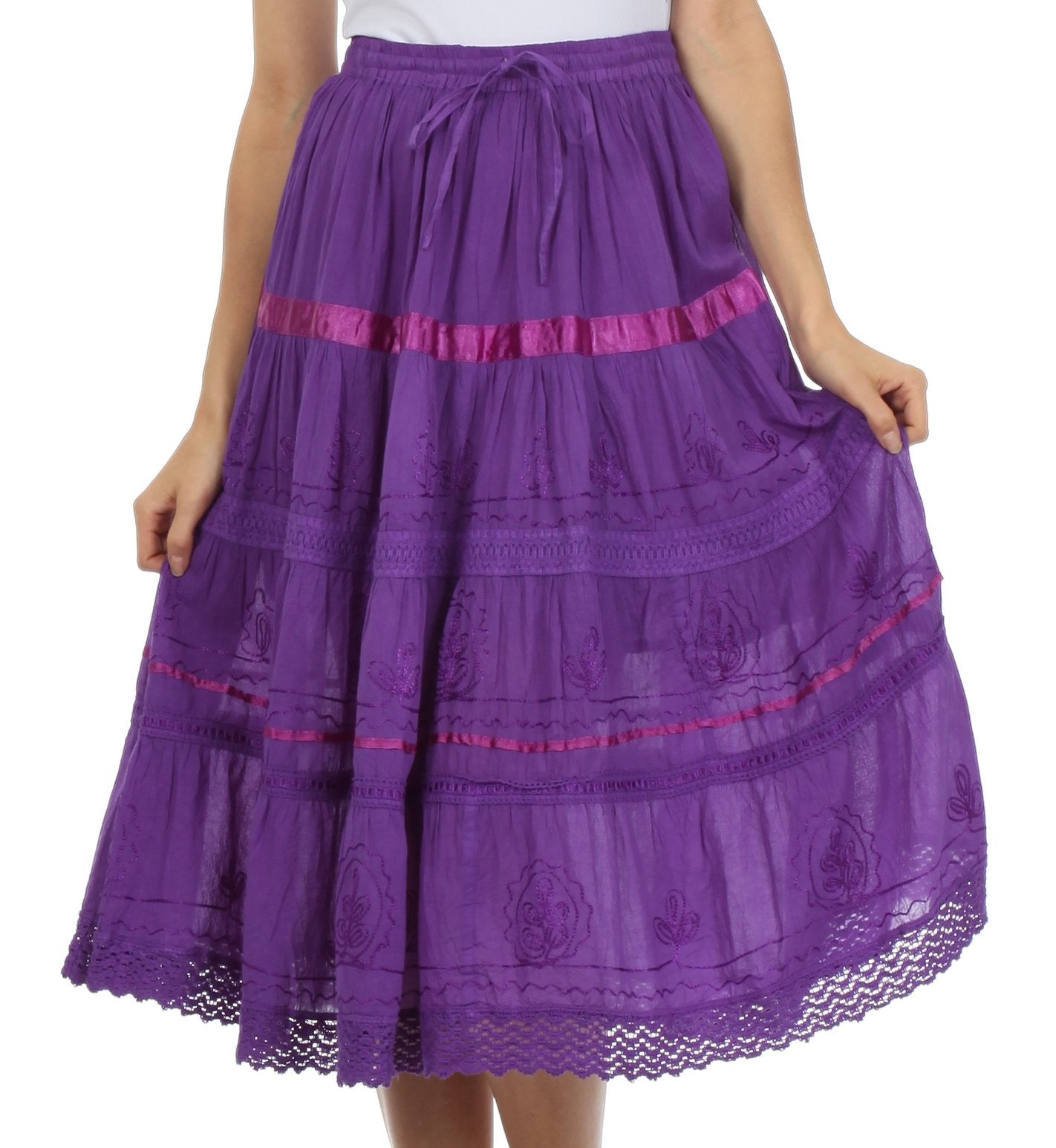 Purple skirt with pink accents on a white background