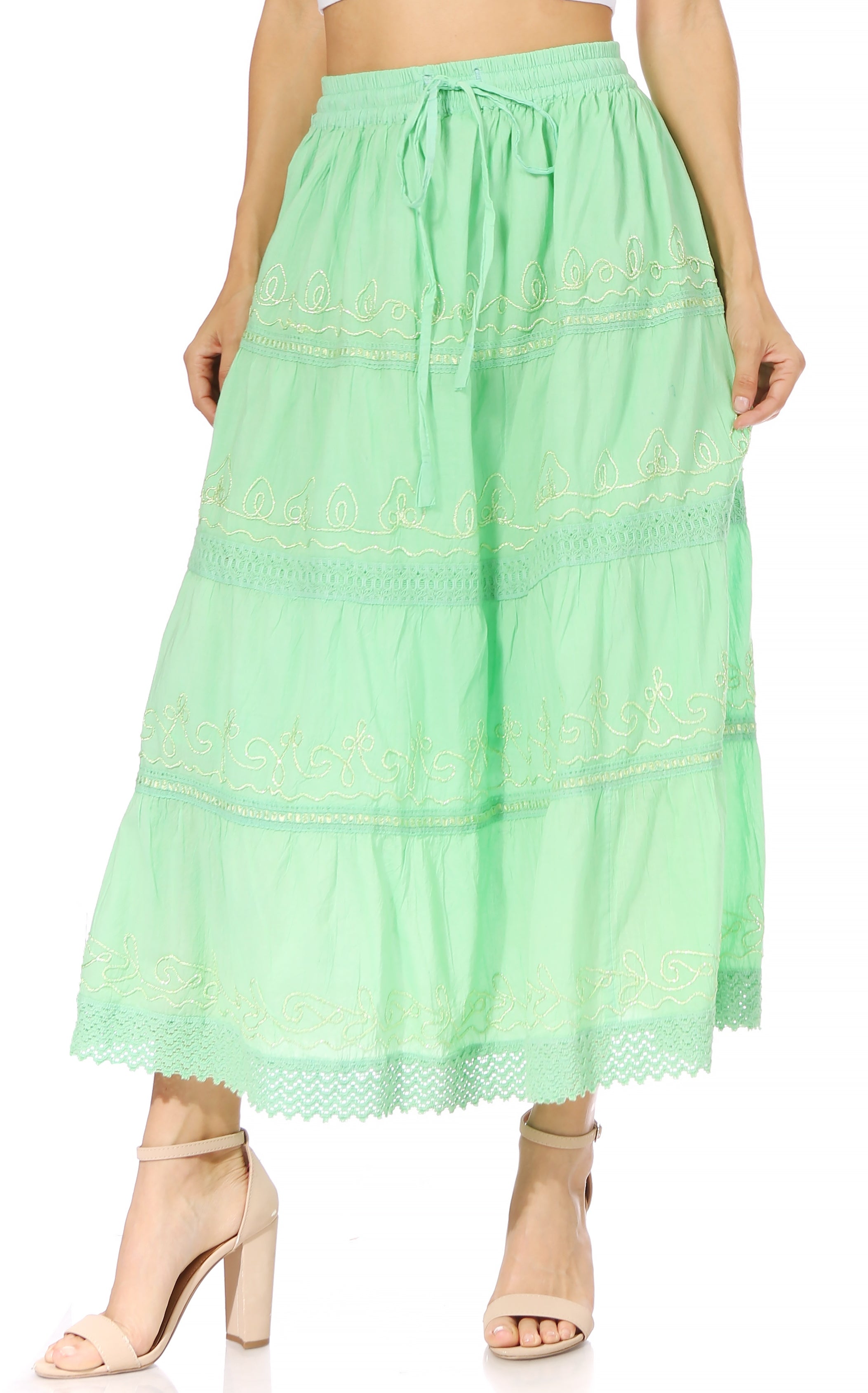 green skirt