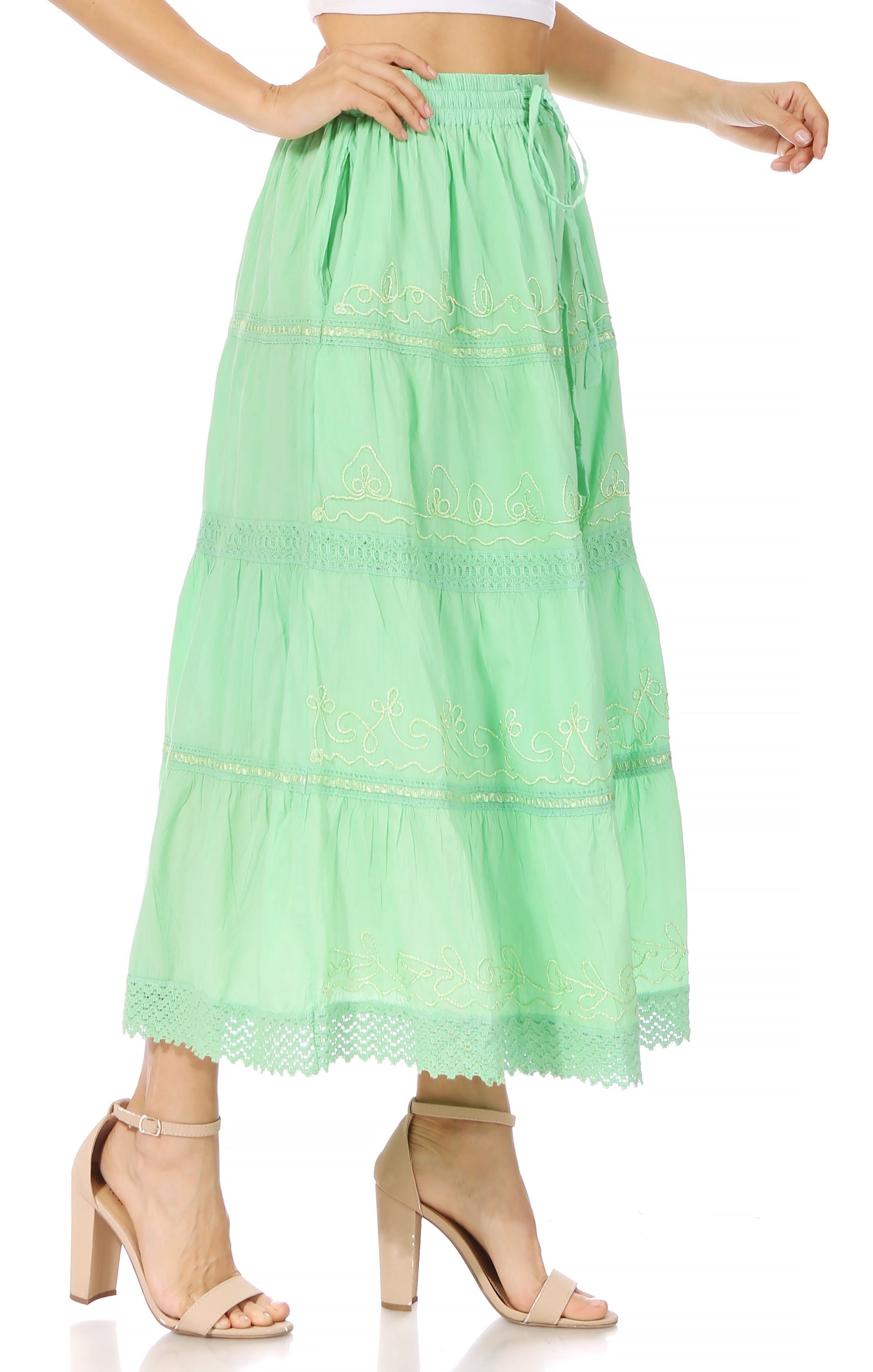 green skirt