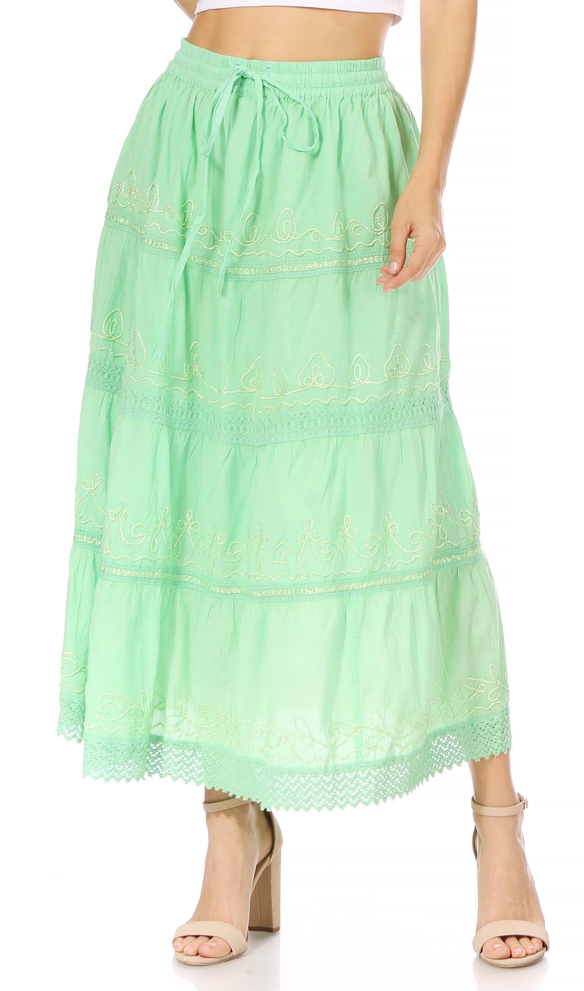 green skirt