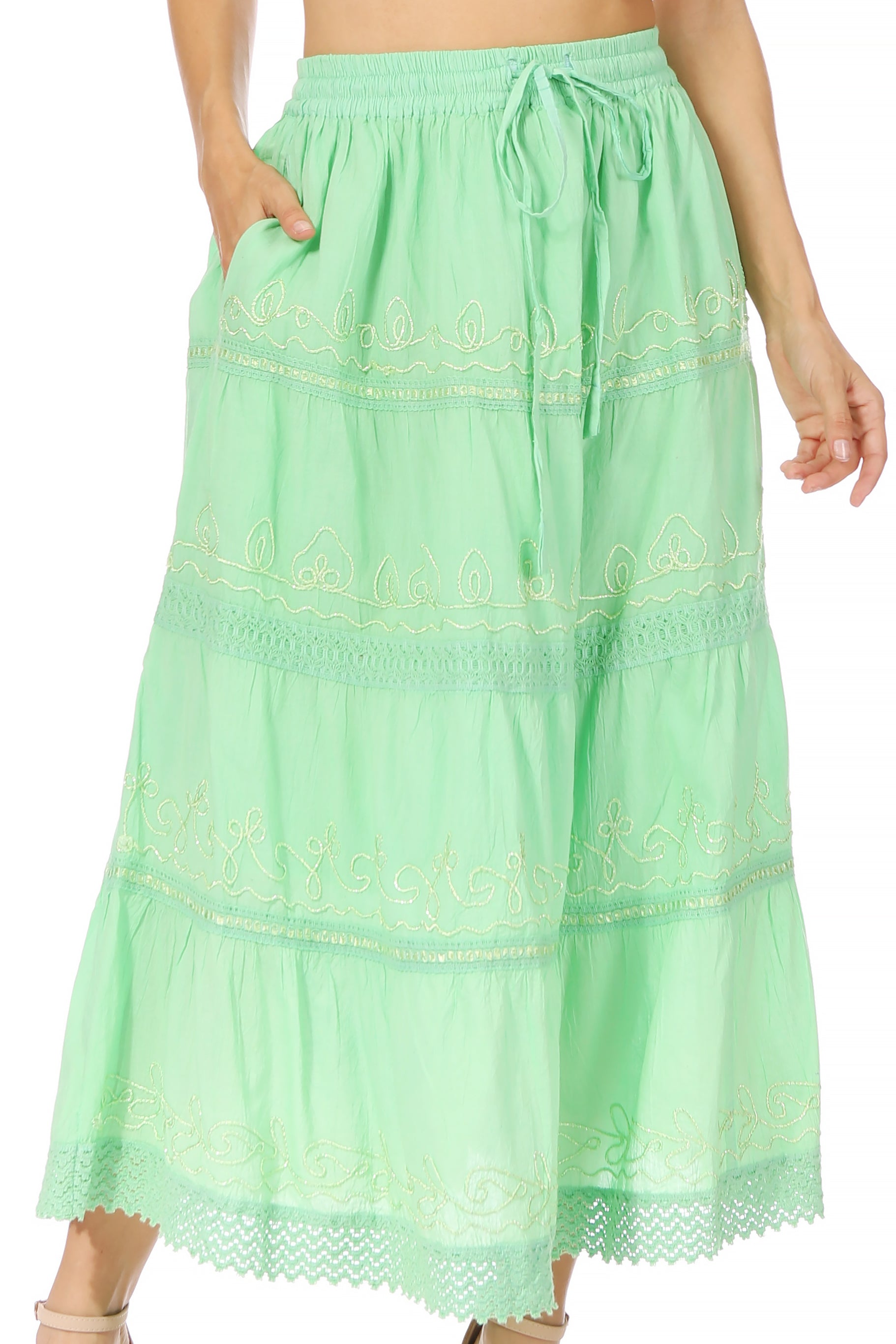 green skirt