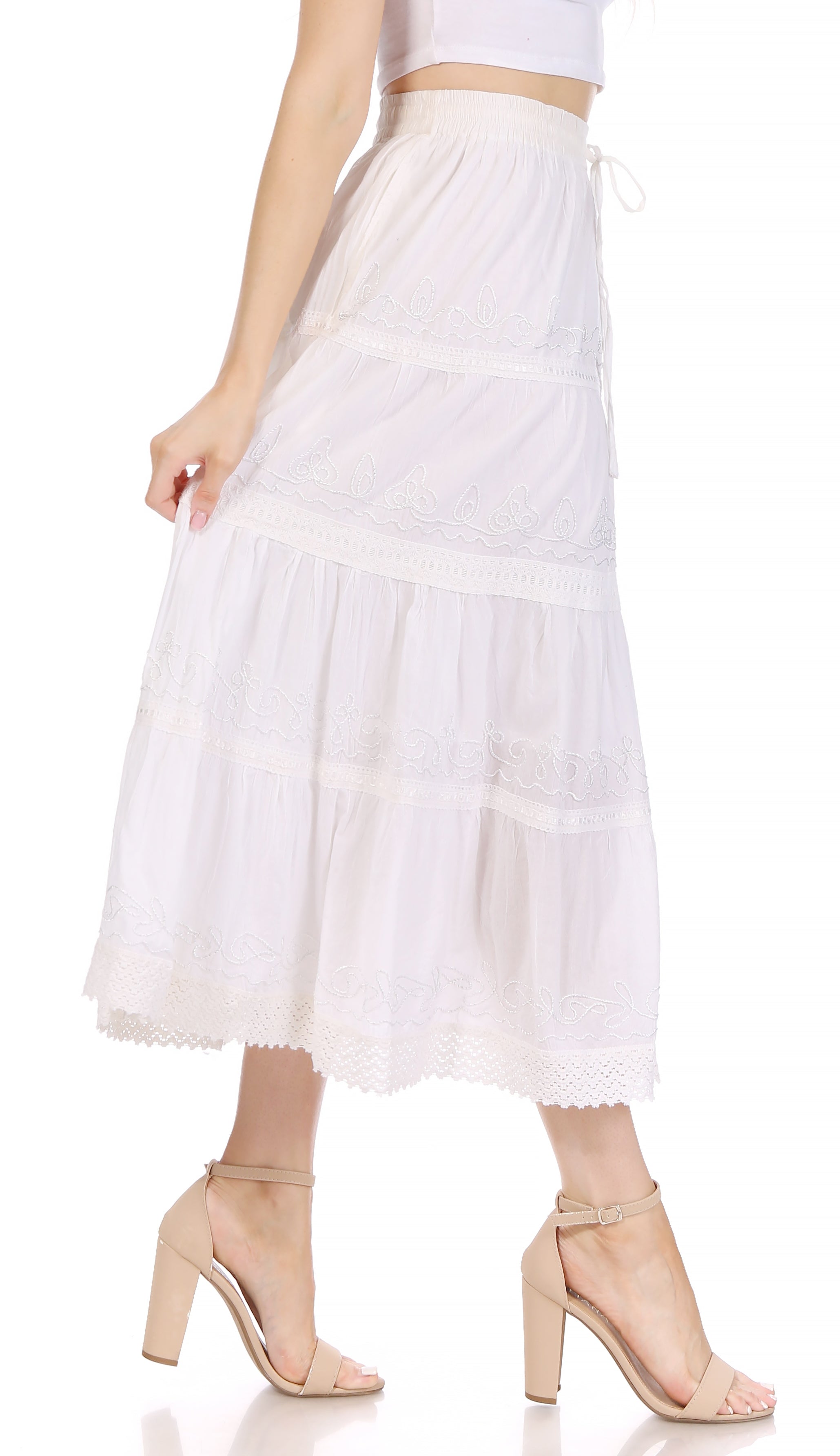 white skirt