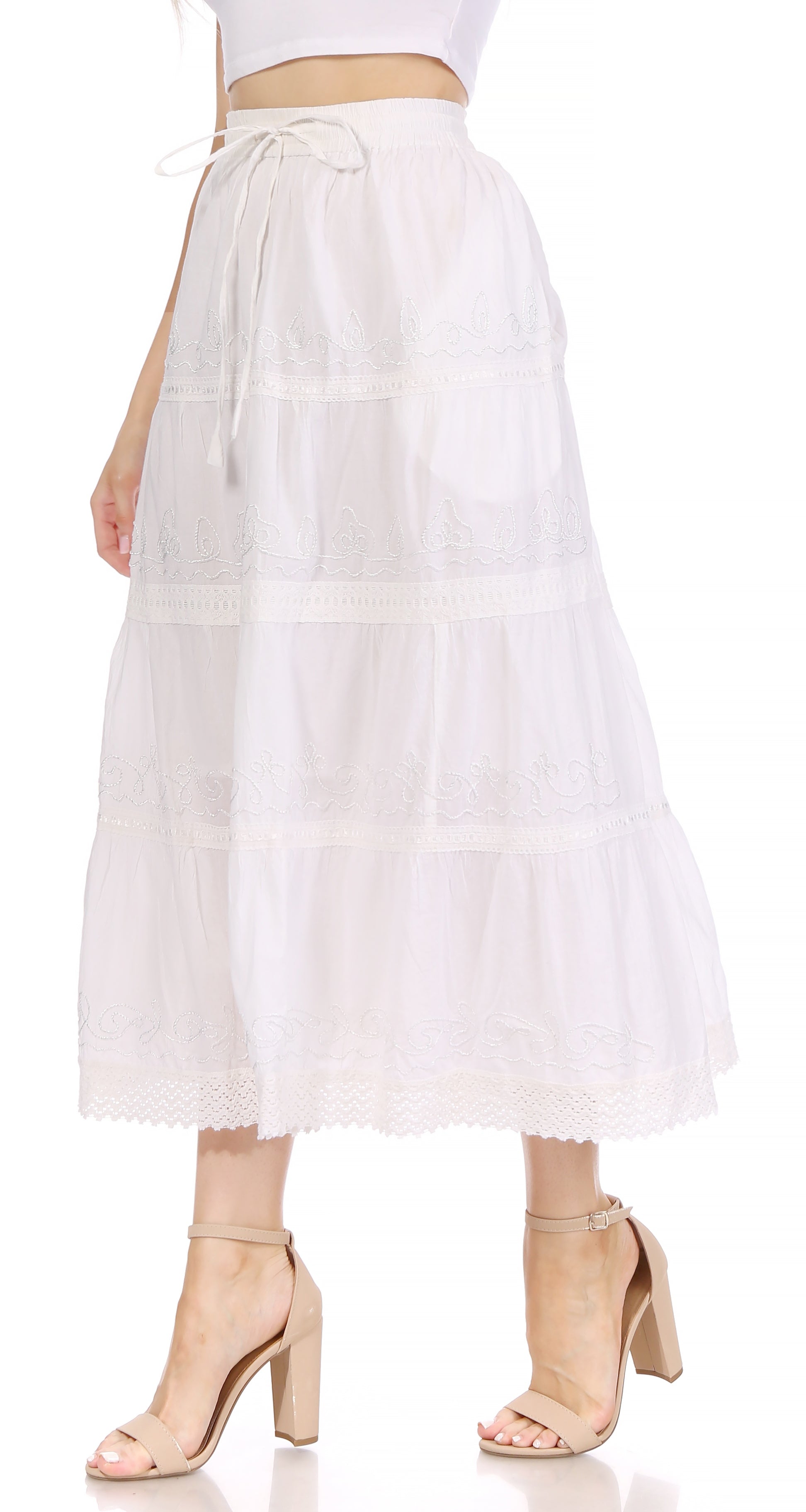 white skirt
