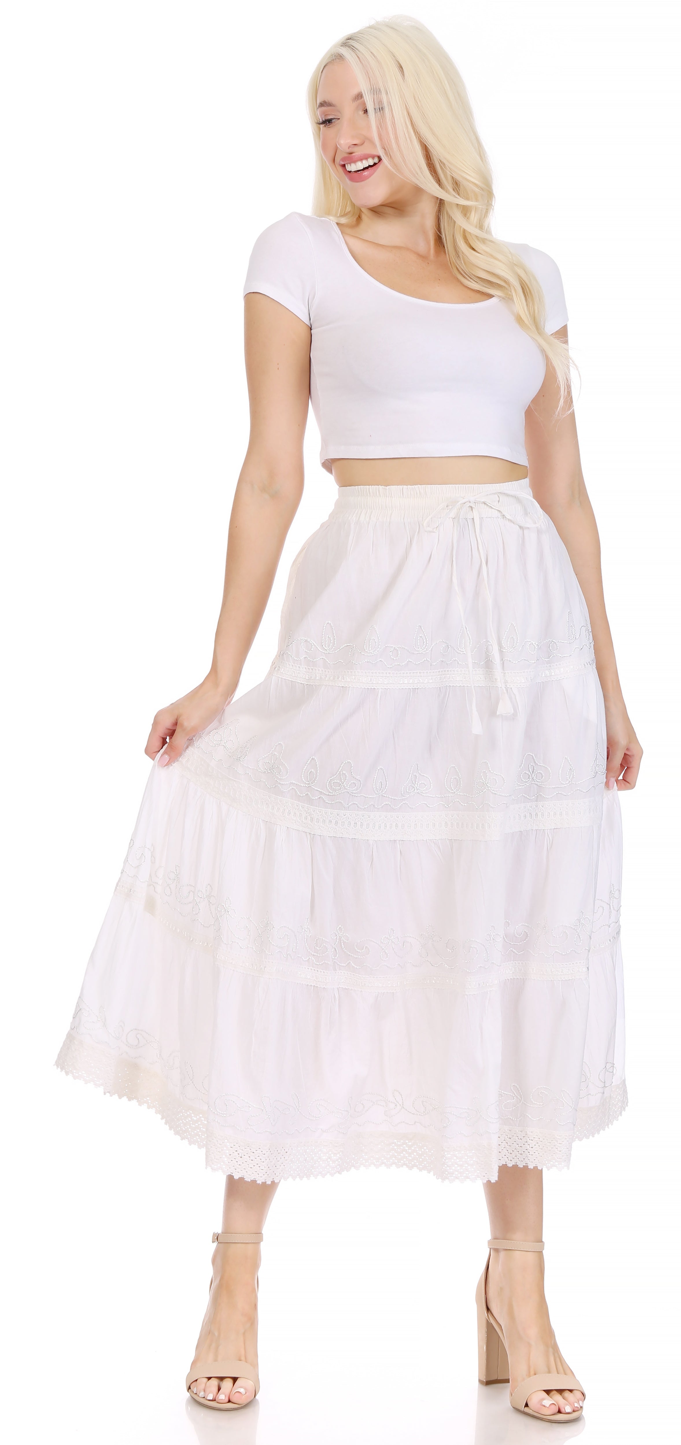 white skirt