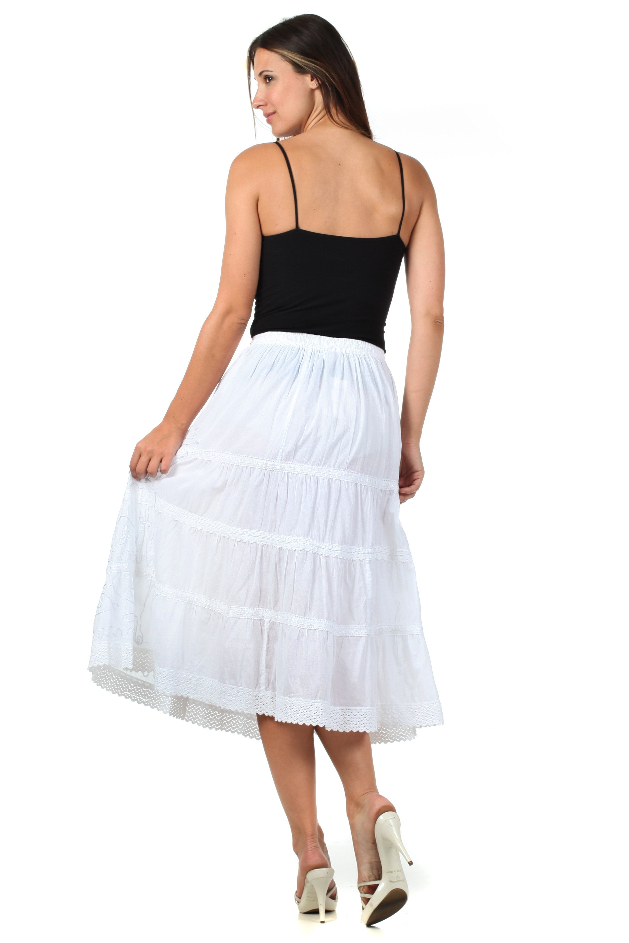 white skirt