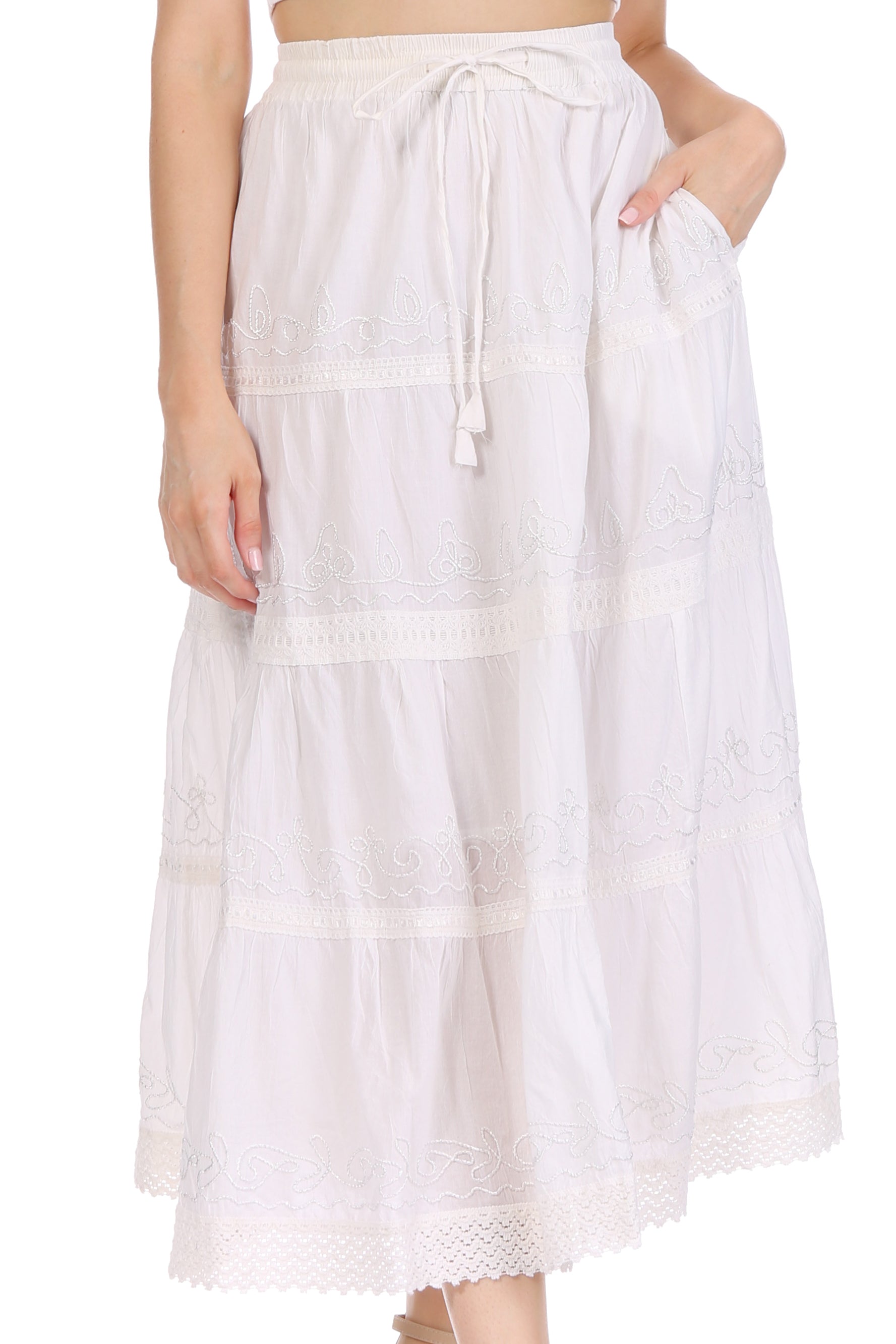 white skirt