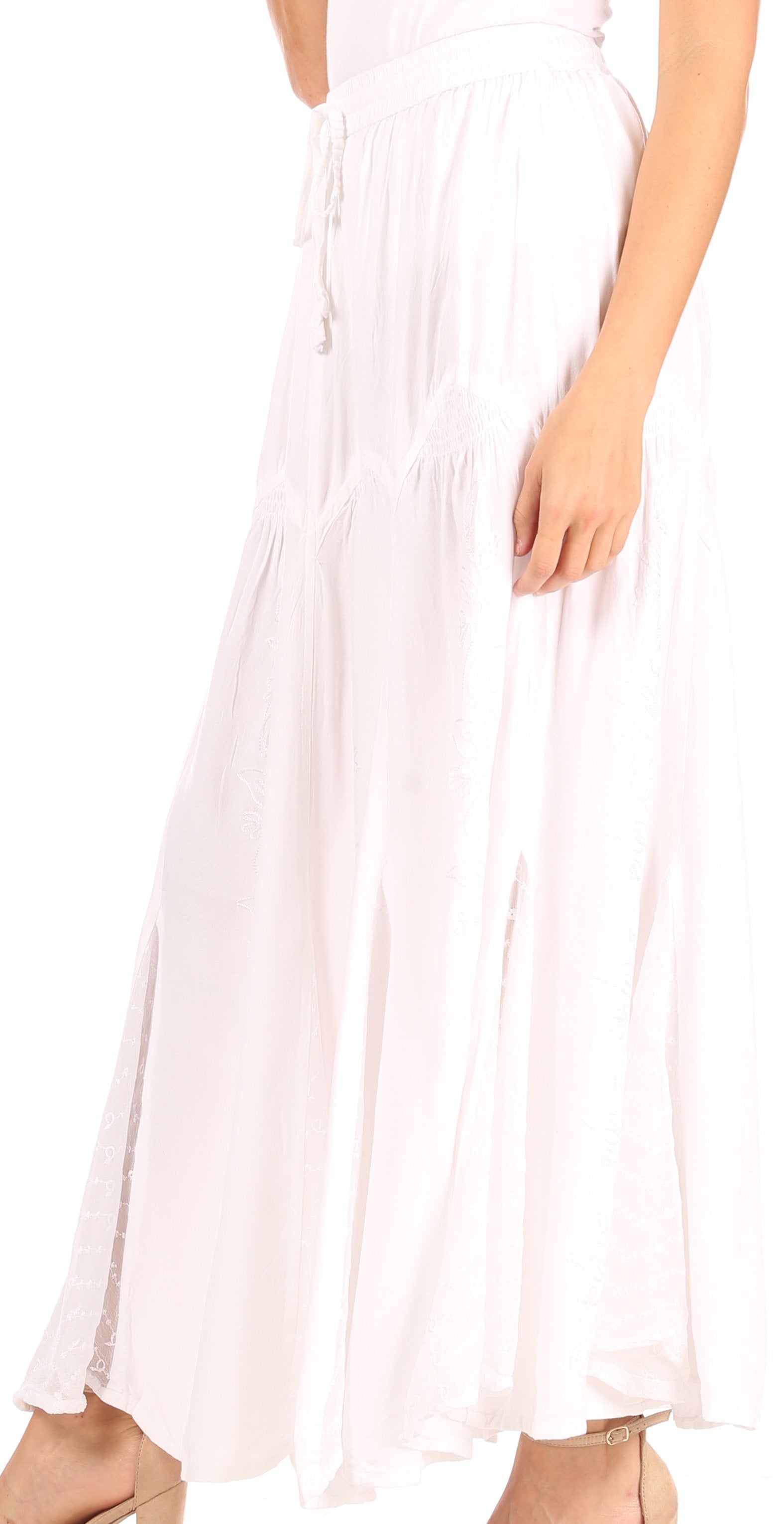 White dress with a subtle pattern on a white background