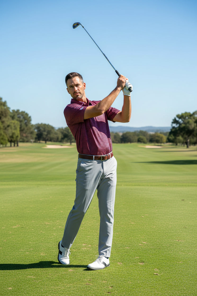 burgundy polo