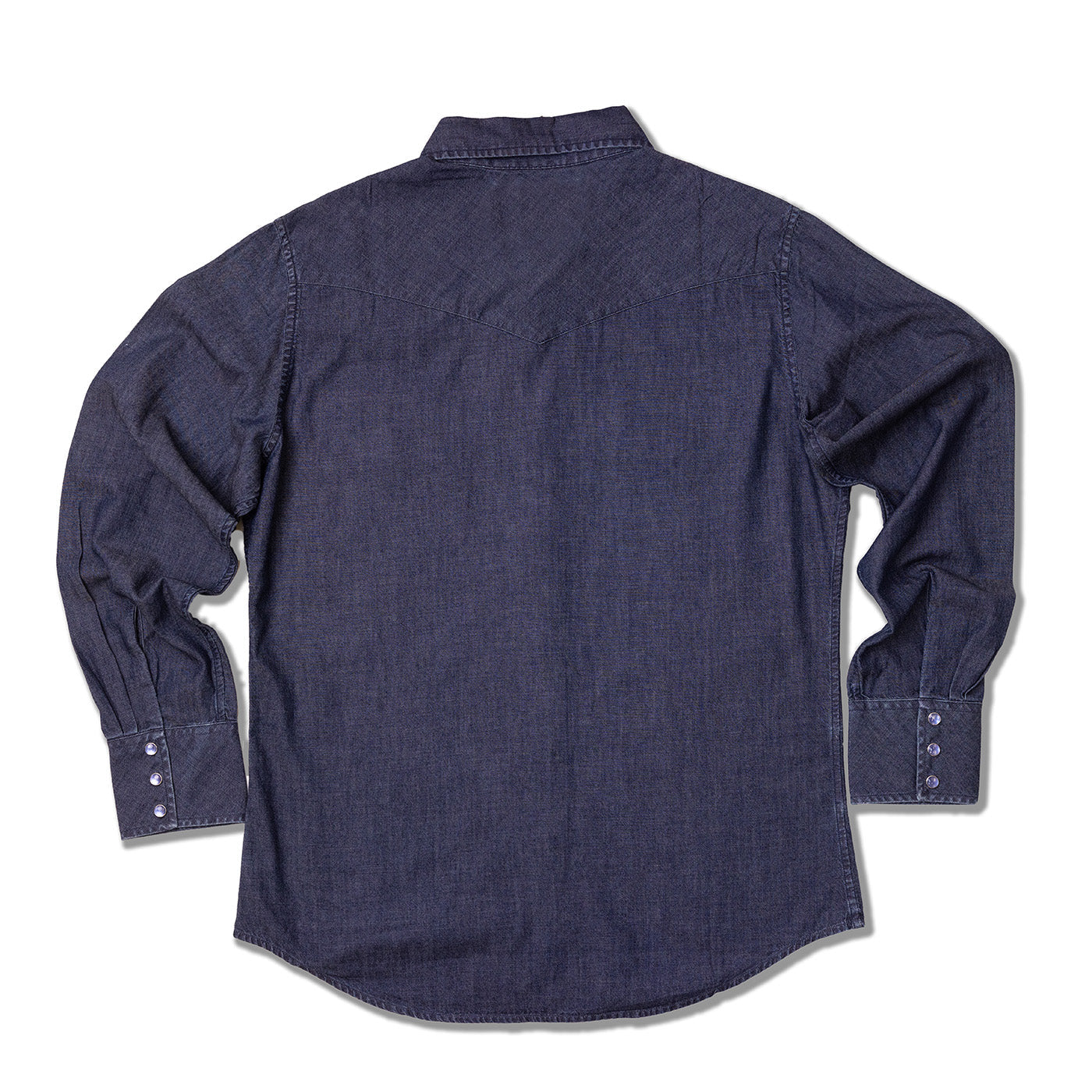 Blue denim shirt on a white background