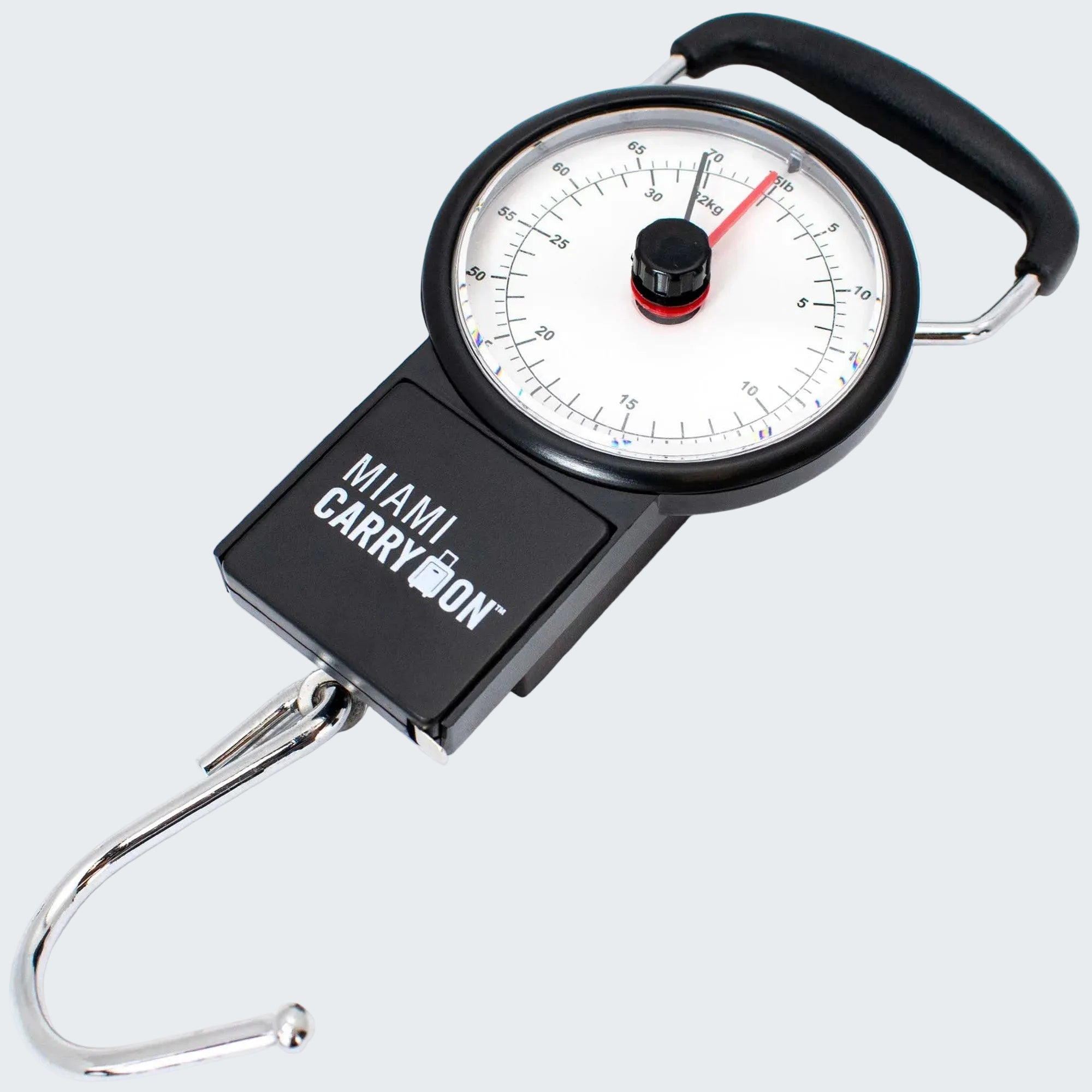 Miami Carry On luggage scale with a white background