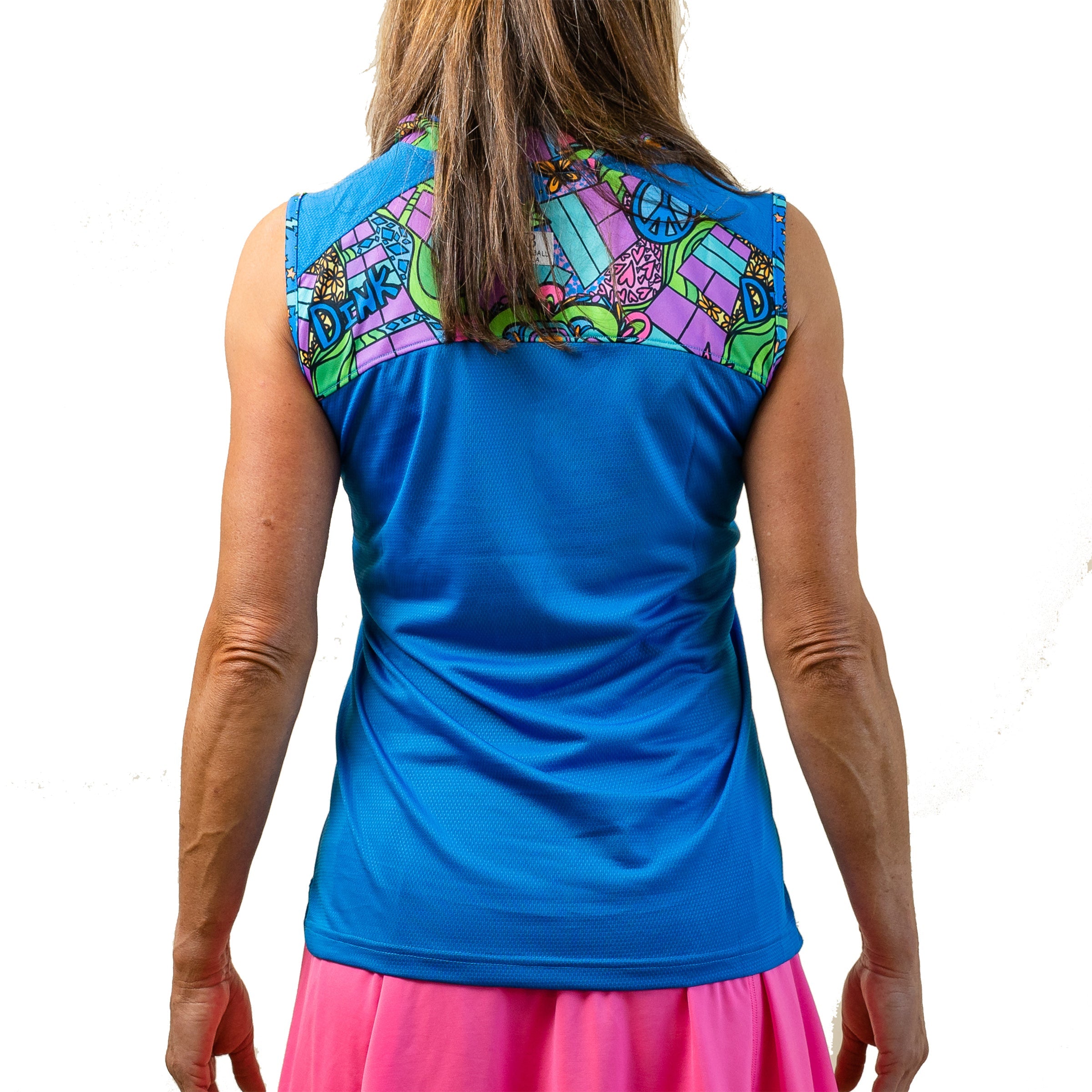 Pickleball Bella 1/4 Zip Sleeveless Groovy