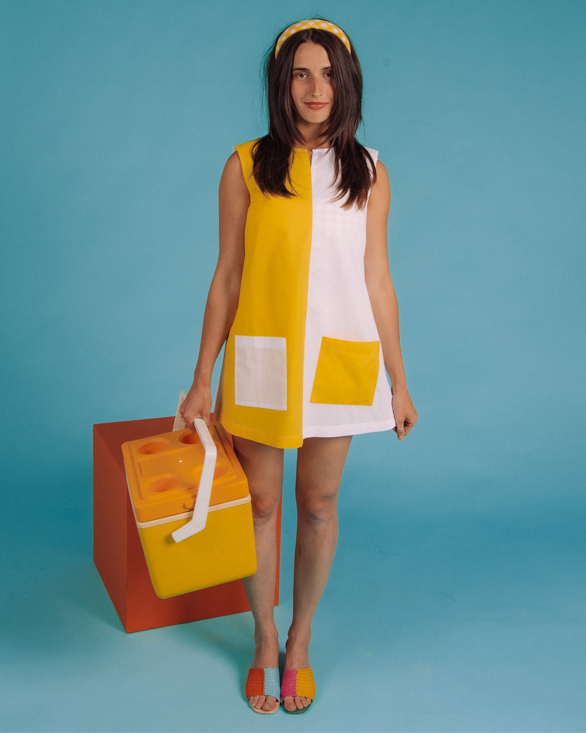 Hammies Two-Tone Smock (Yellow/White)