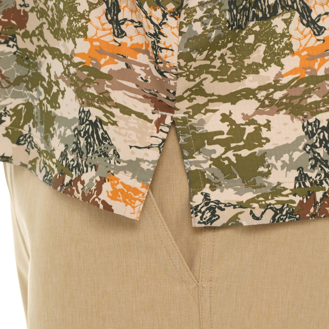 Close-up of a camouflage pattern on a fabric surface