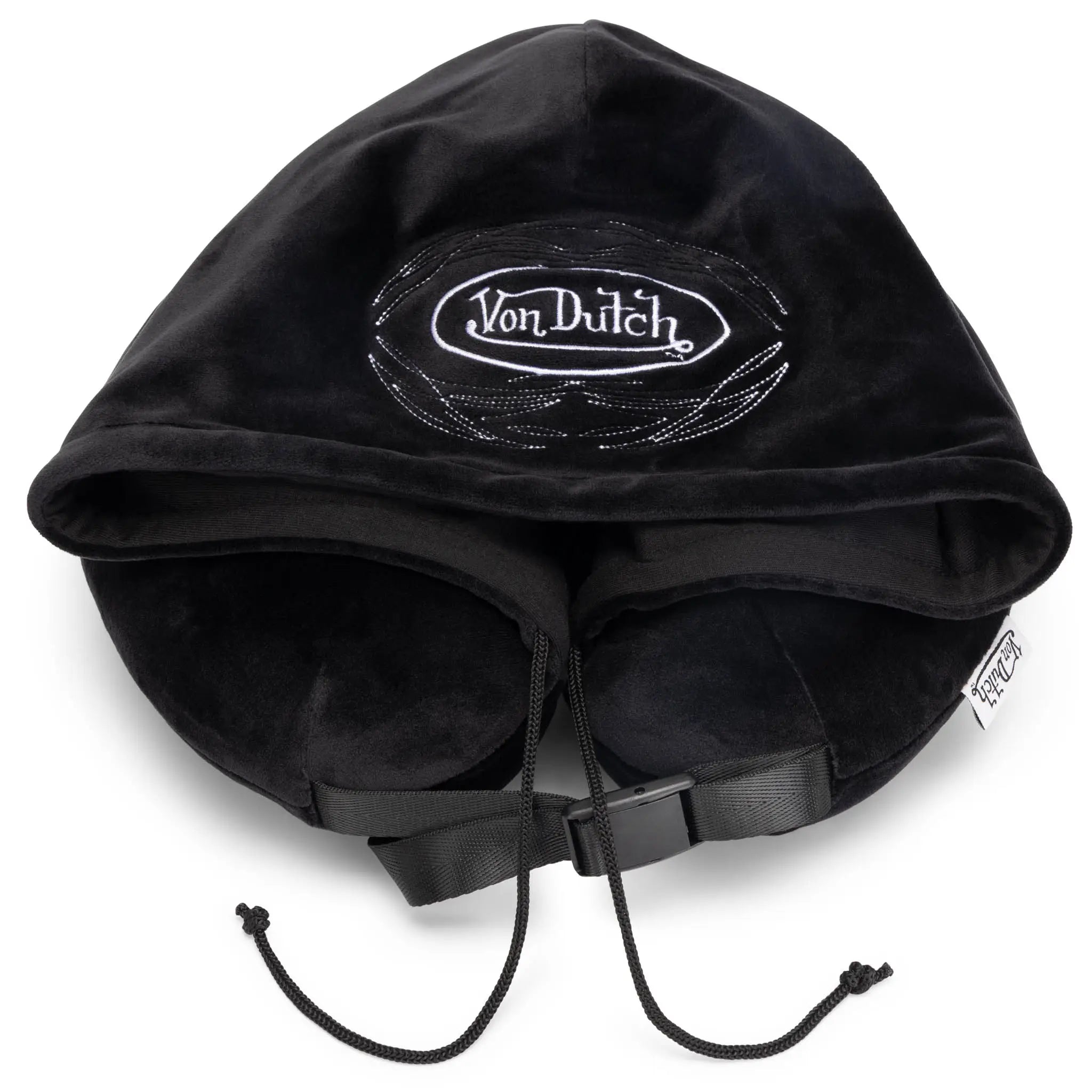 Von Dutch Pinstripe Hooded Memory Foam Travel Neck Pillow