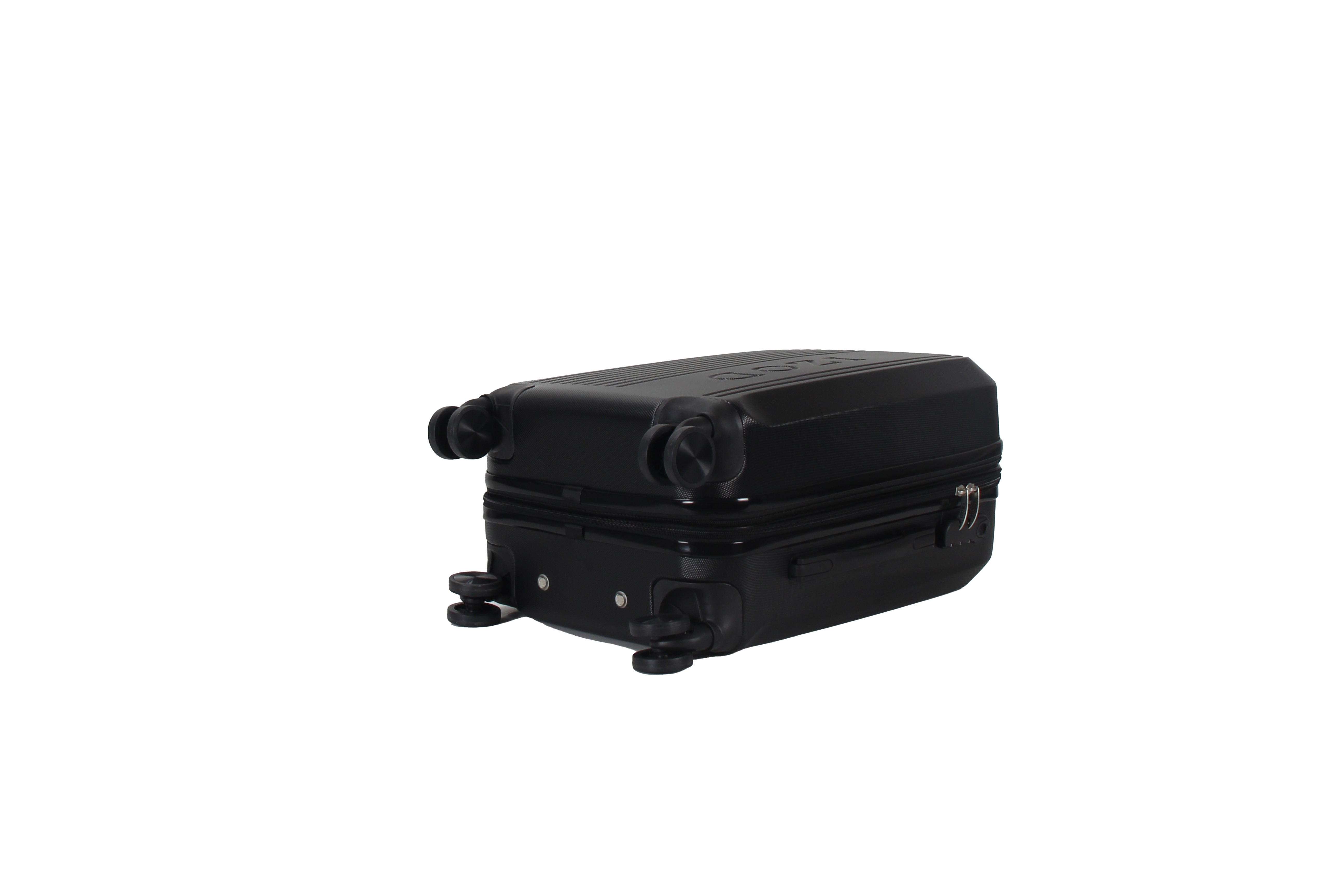 Black suitcase on a white background