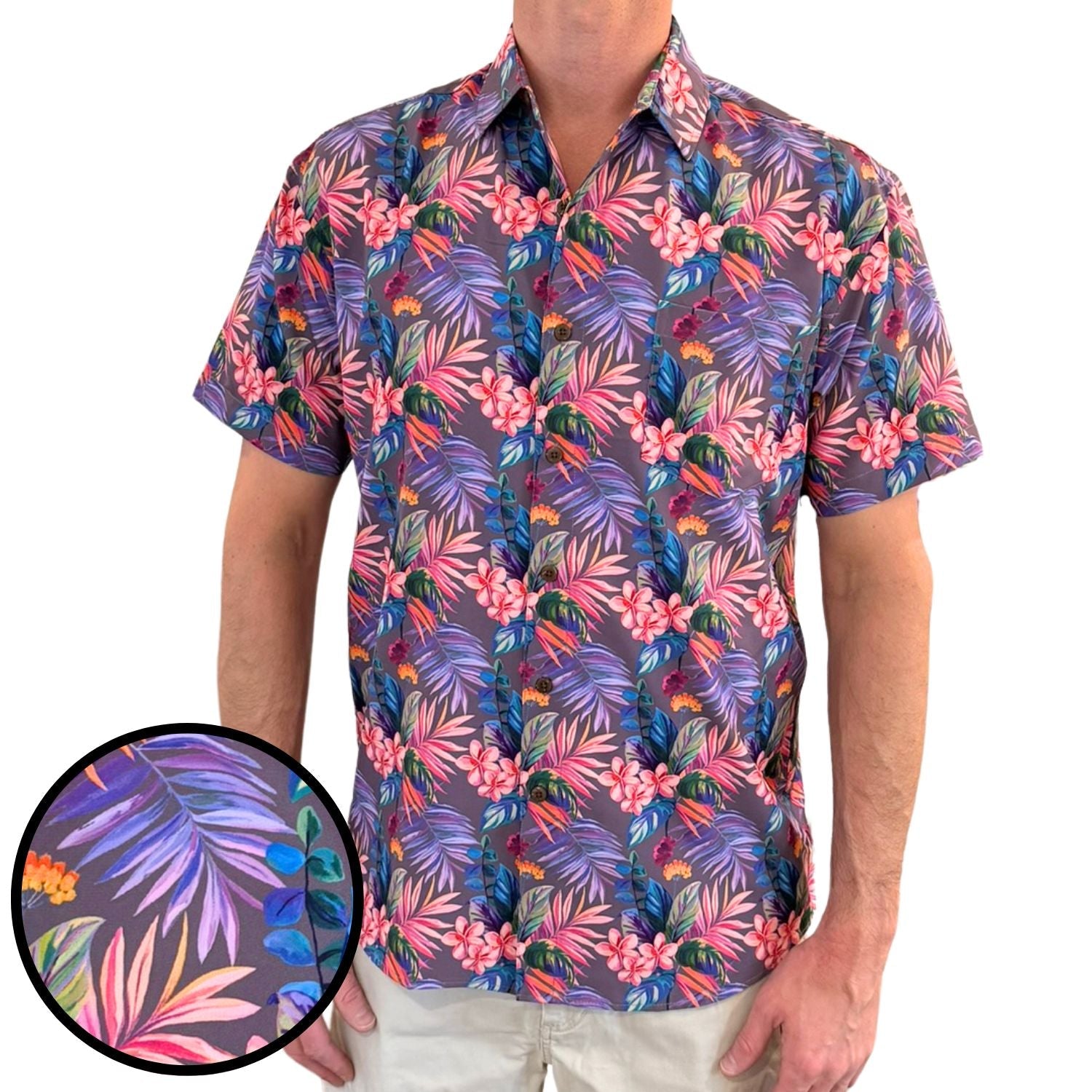 Super Stretch Vacation Palms Hawaiian Shirt