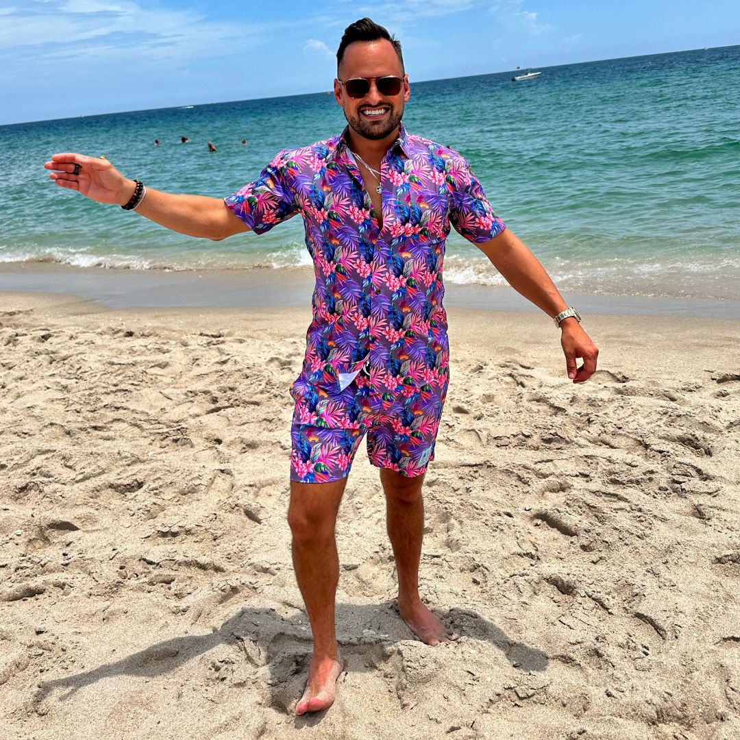 Super Stretch Vacation Palms Hawaiian Shirt