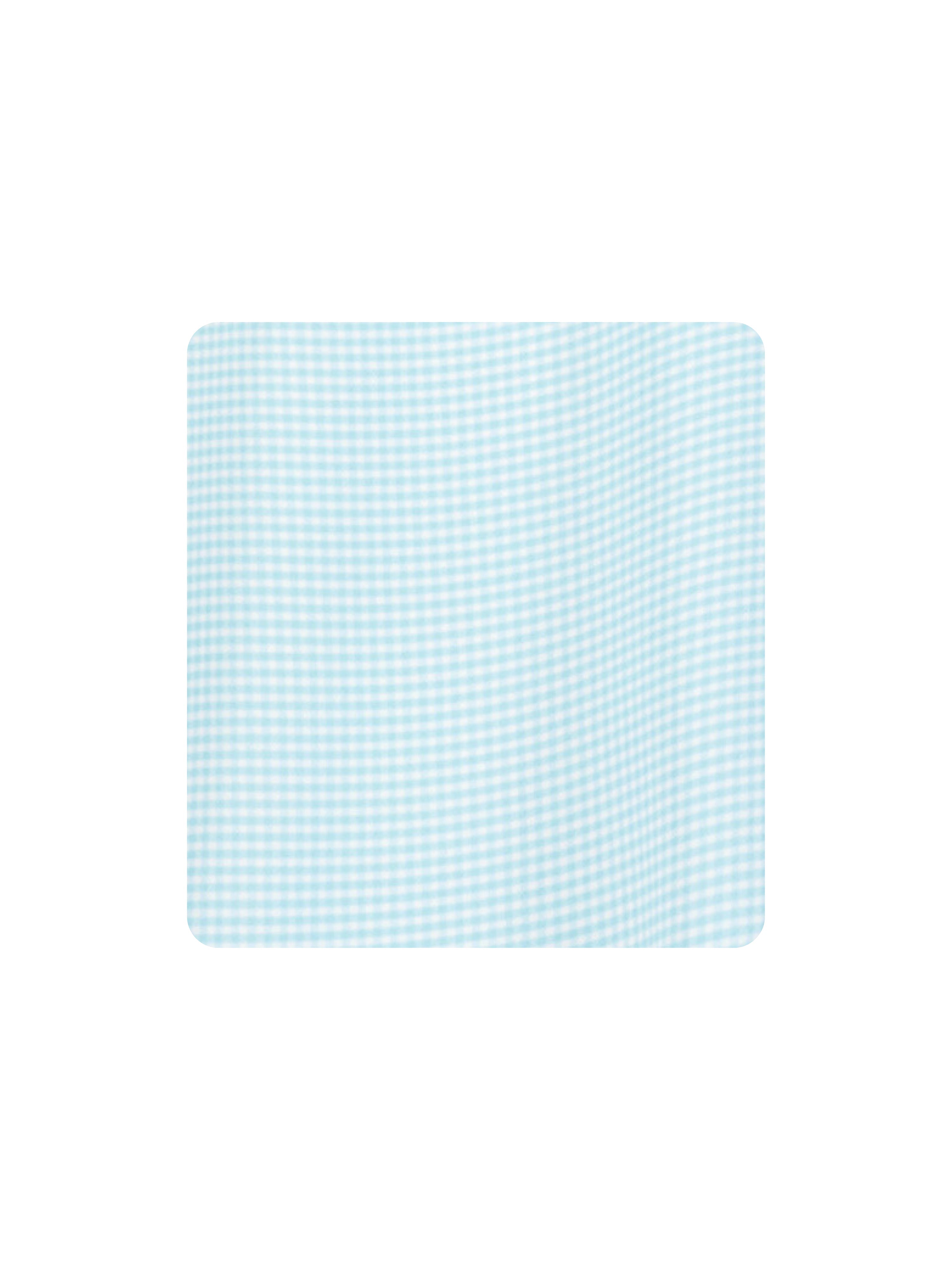 Light blue checkered mat on a white background