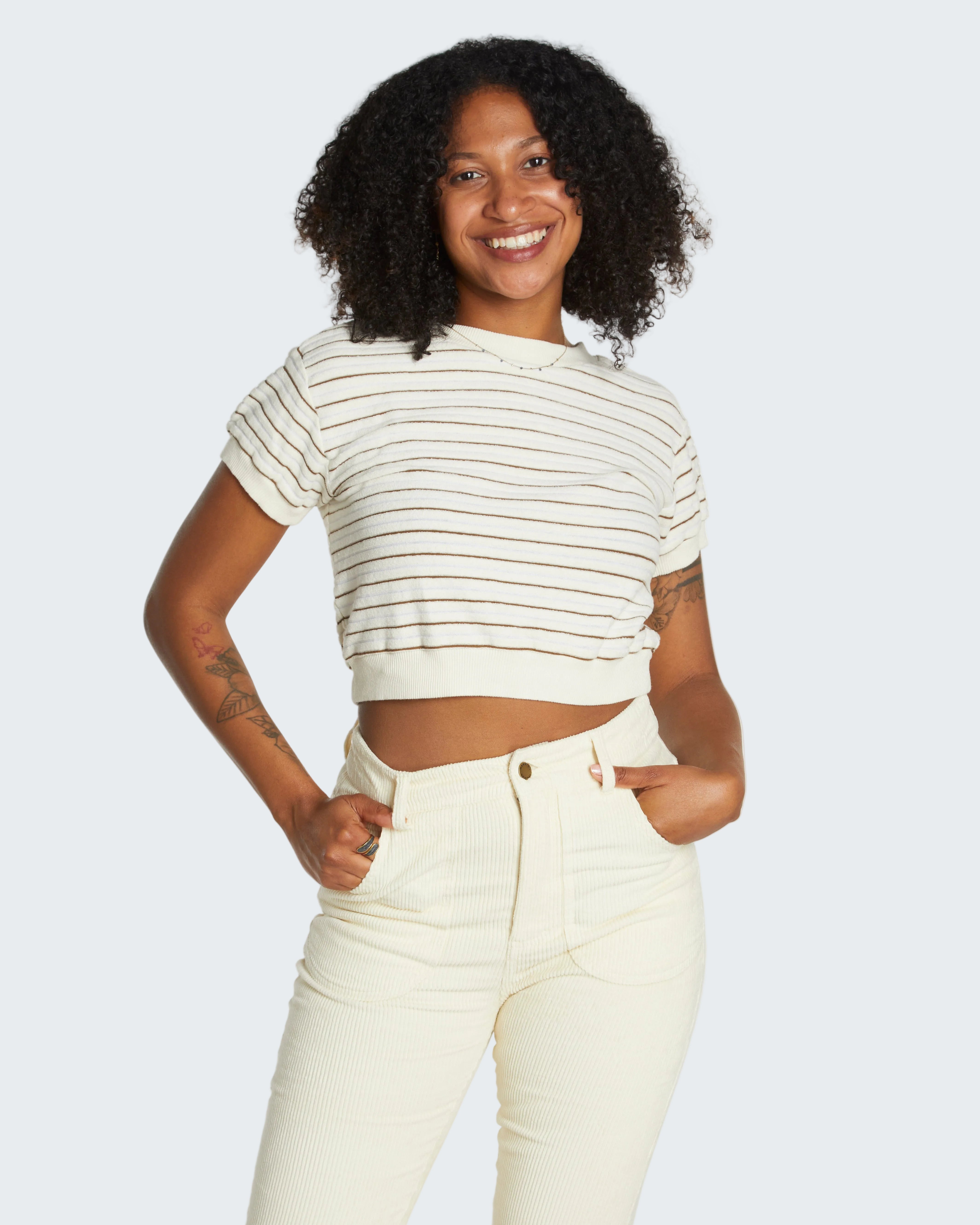 Hammies Women's Terry Tee (Cream/Brown)