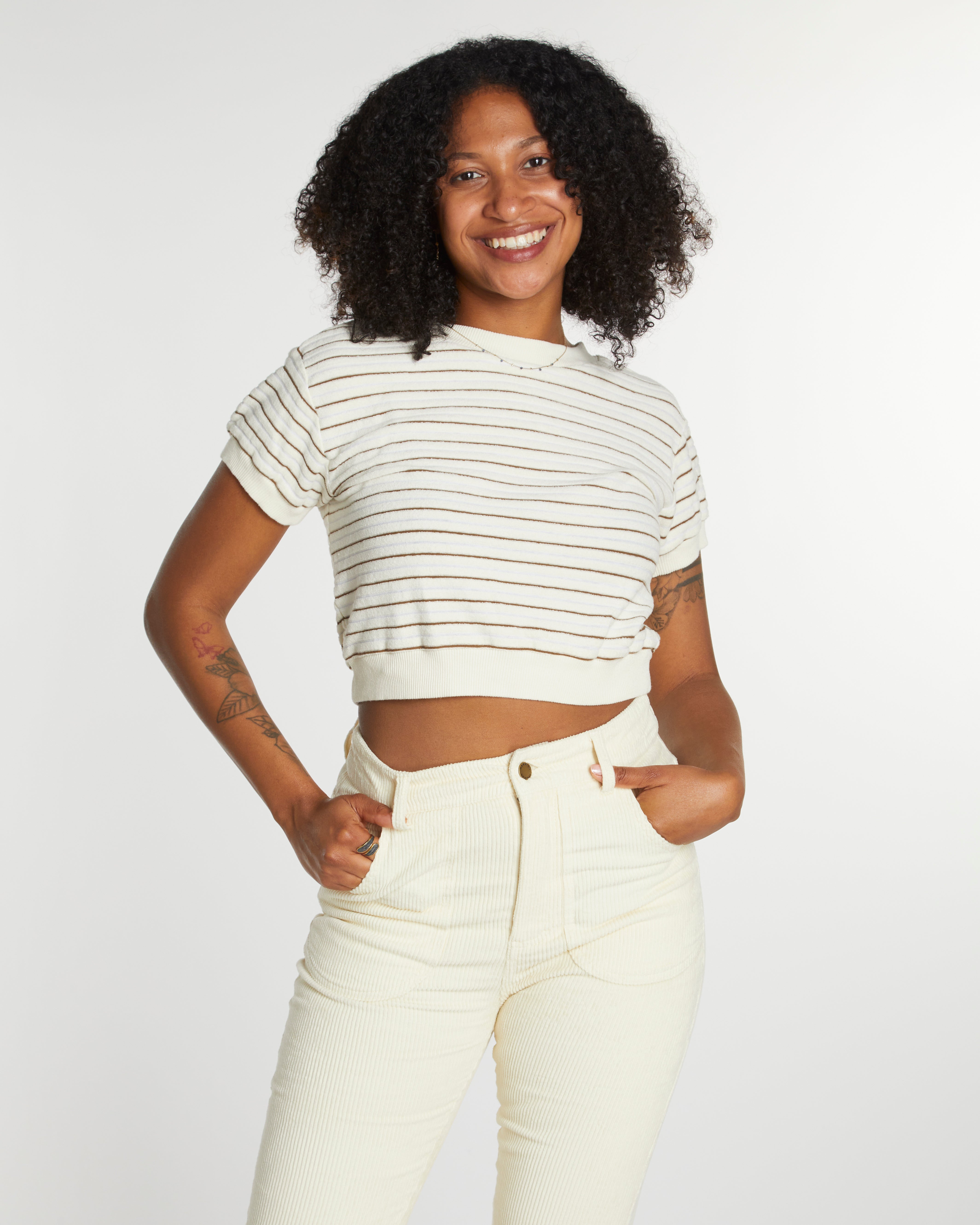 Hammies Women's Terry Tee (Cream/Brown)