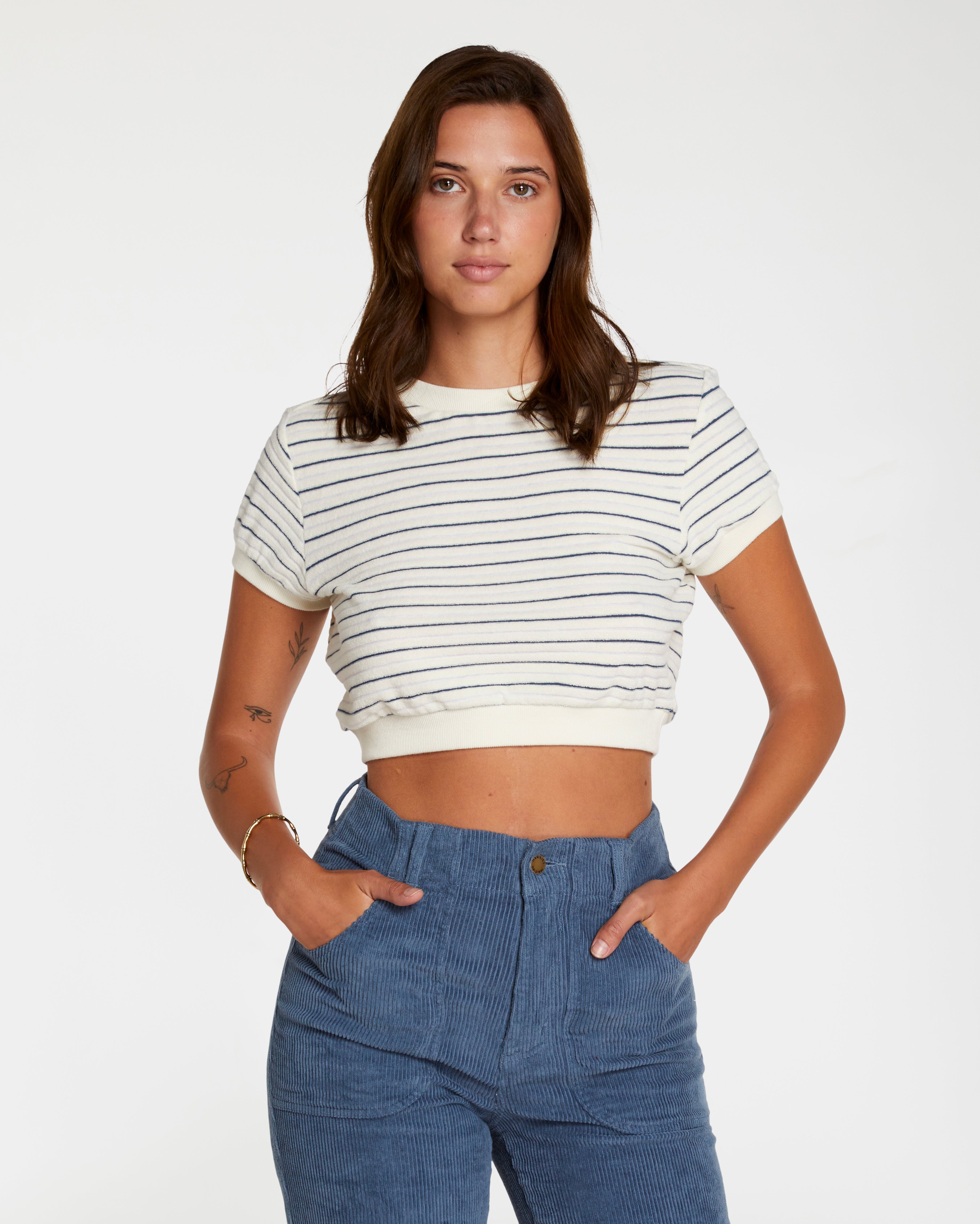 Hammies Women's Terry Tee (Cream/Navy)