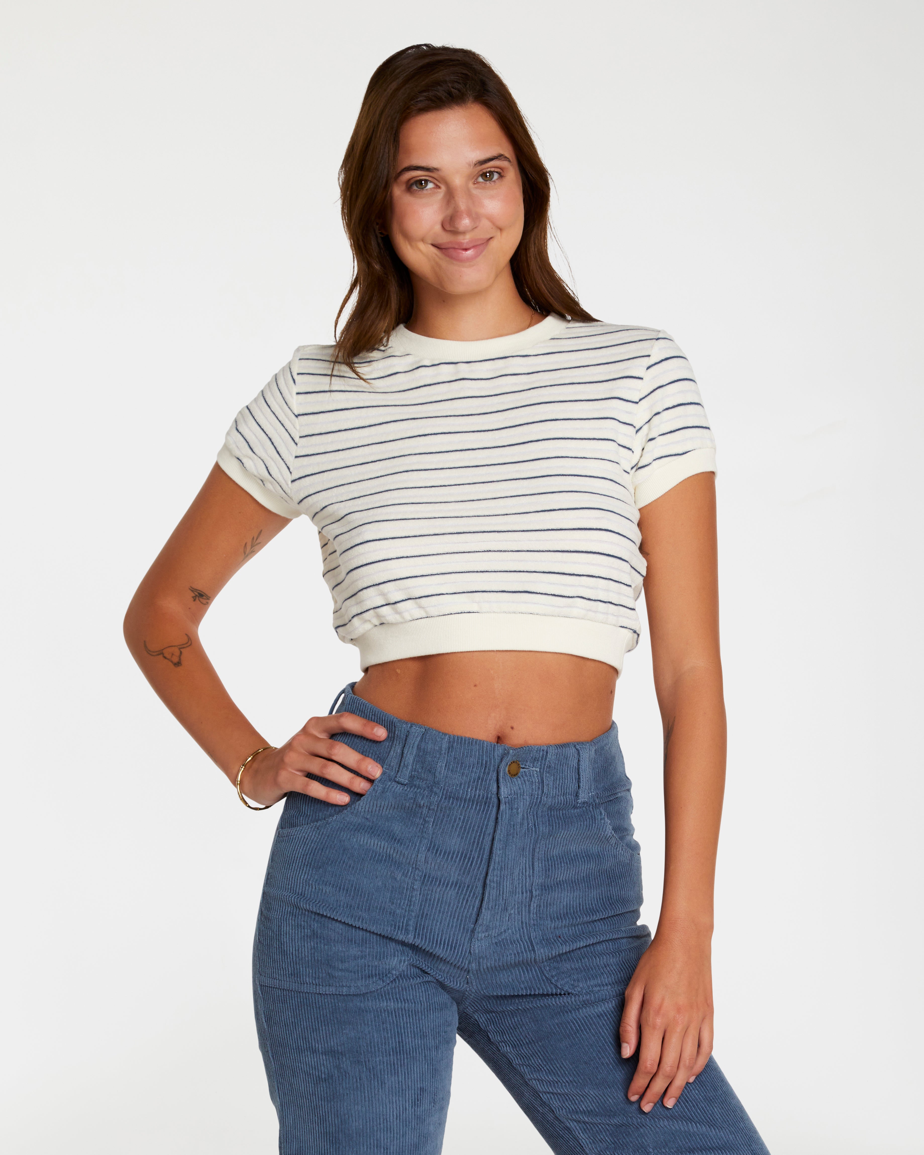 Hammies Women's Terry Tee (Cream/Navy)
