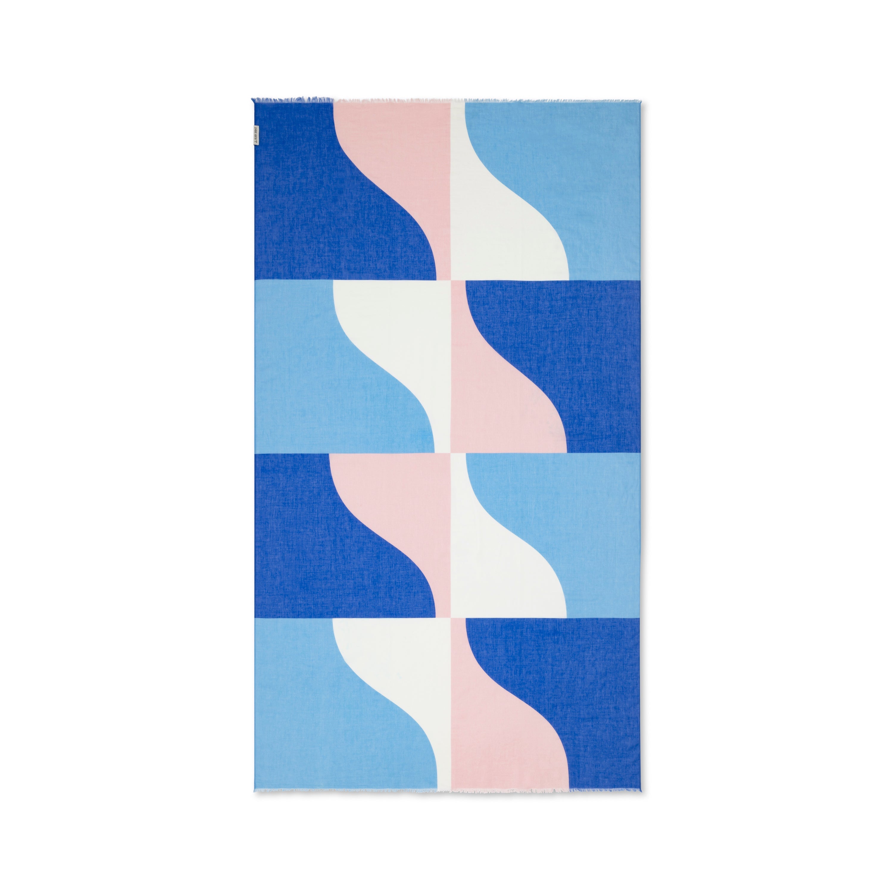 Rectangular towel with abstract pattern on a white background