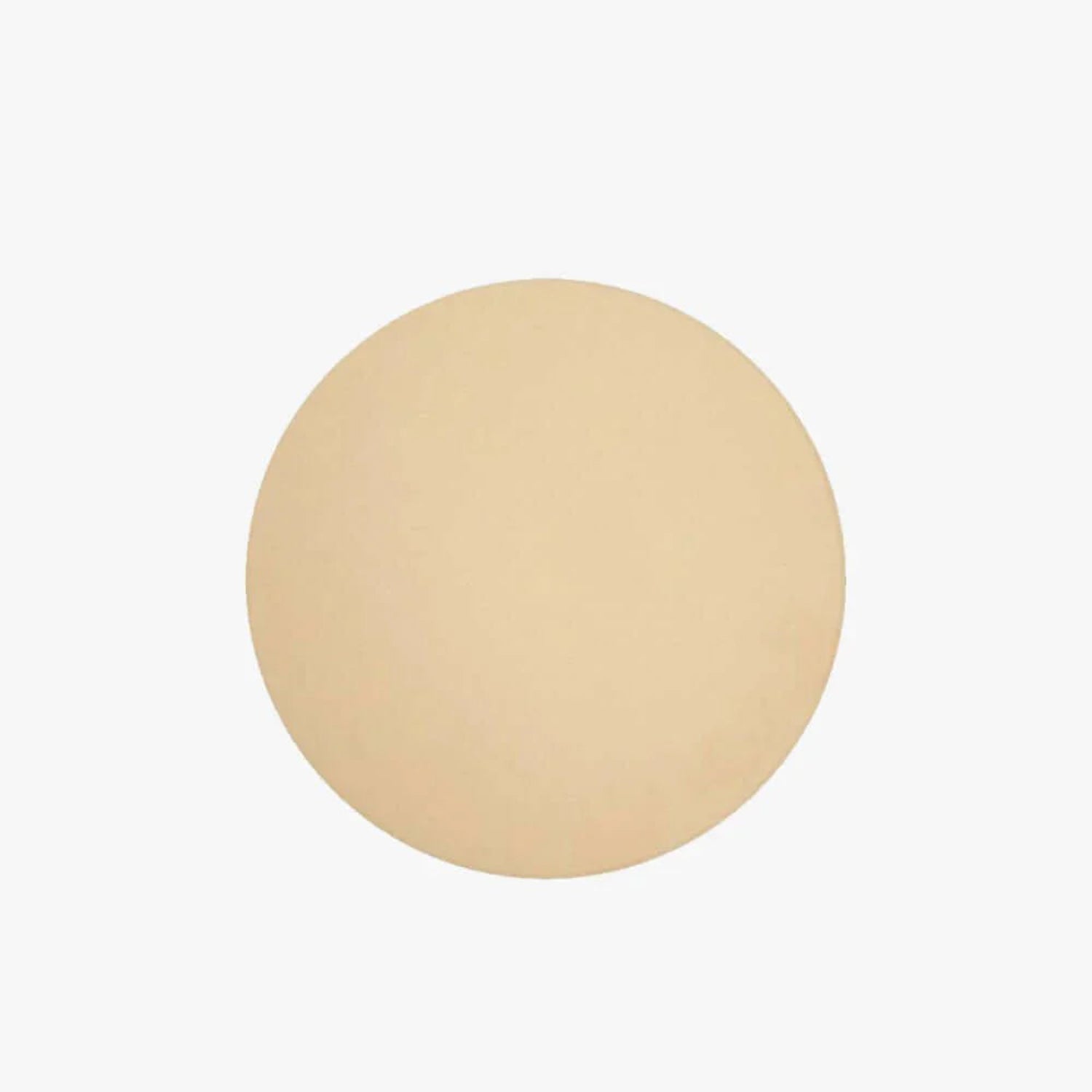 Beige circular object on a white background