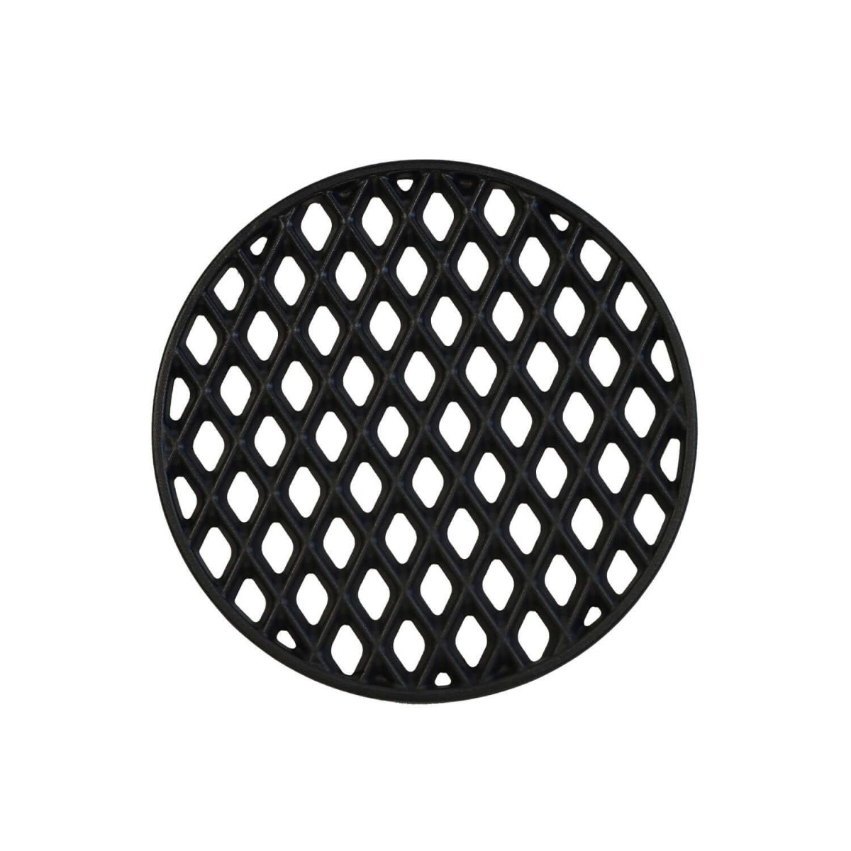 Black circular mesh filter on a white background