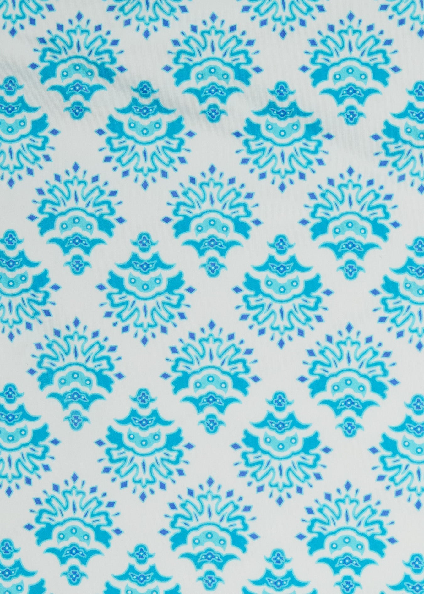 Patterned fabric with blue and white design