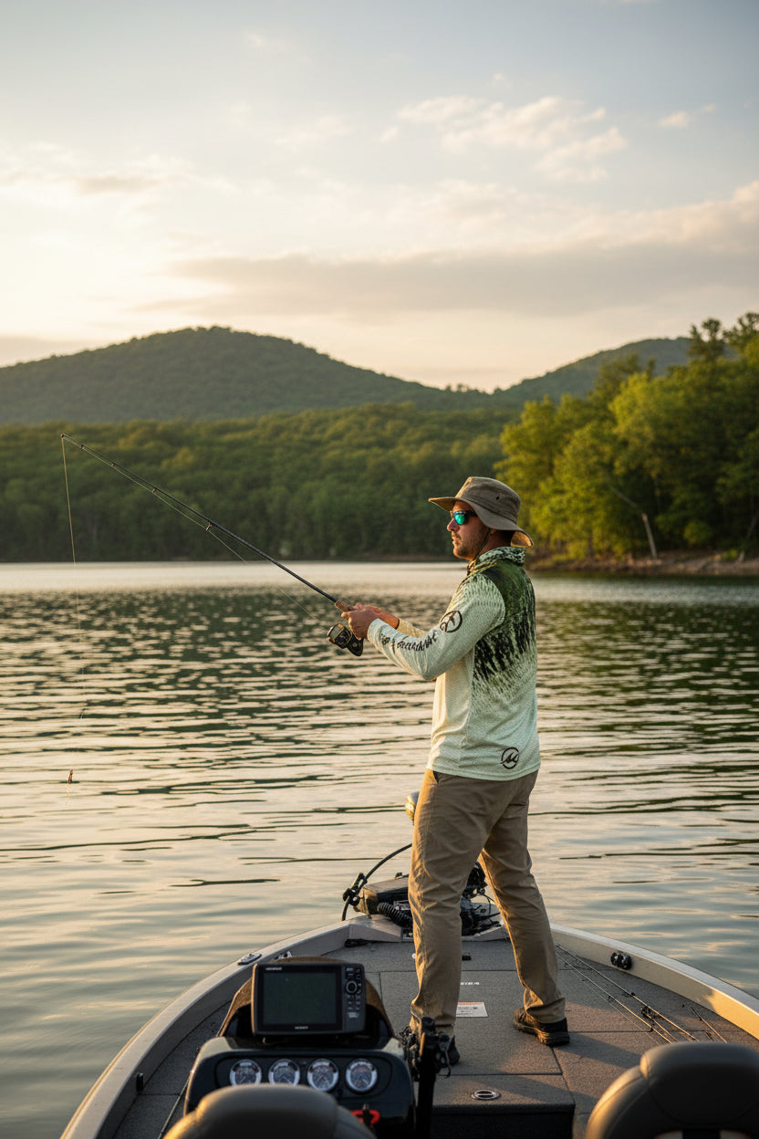 green fishing shirt