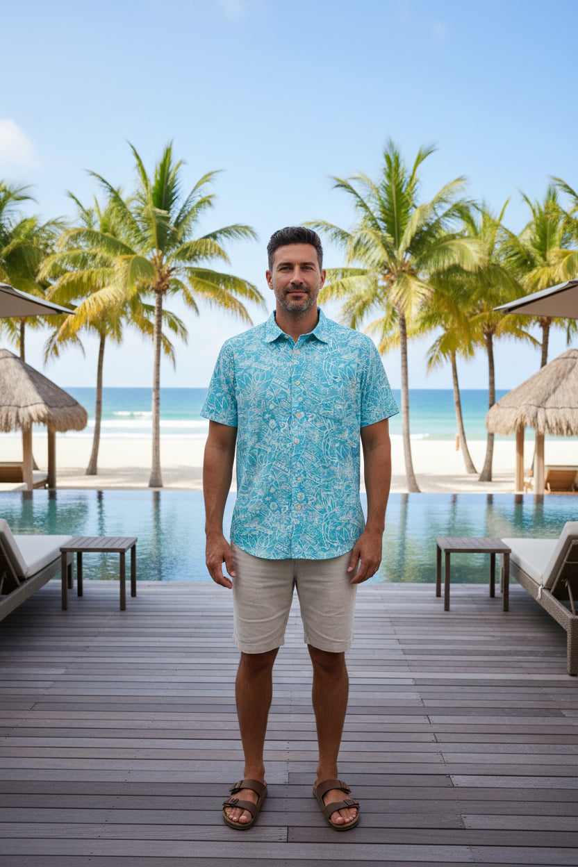 Man wearing shirt at a resort