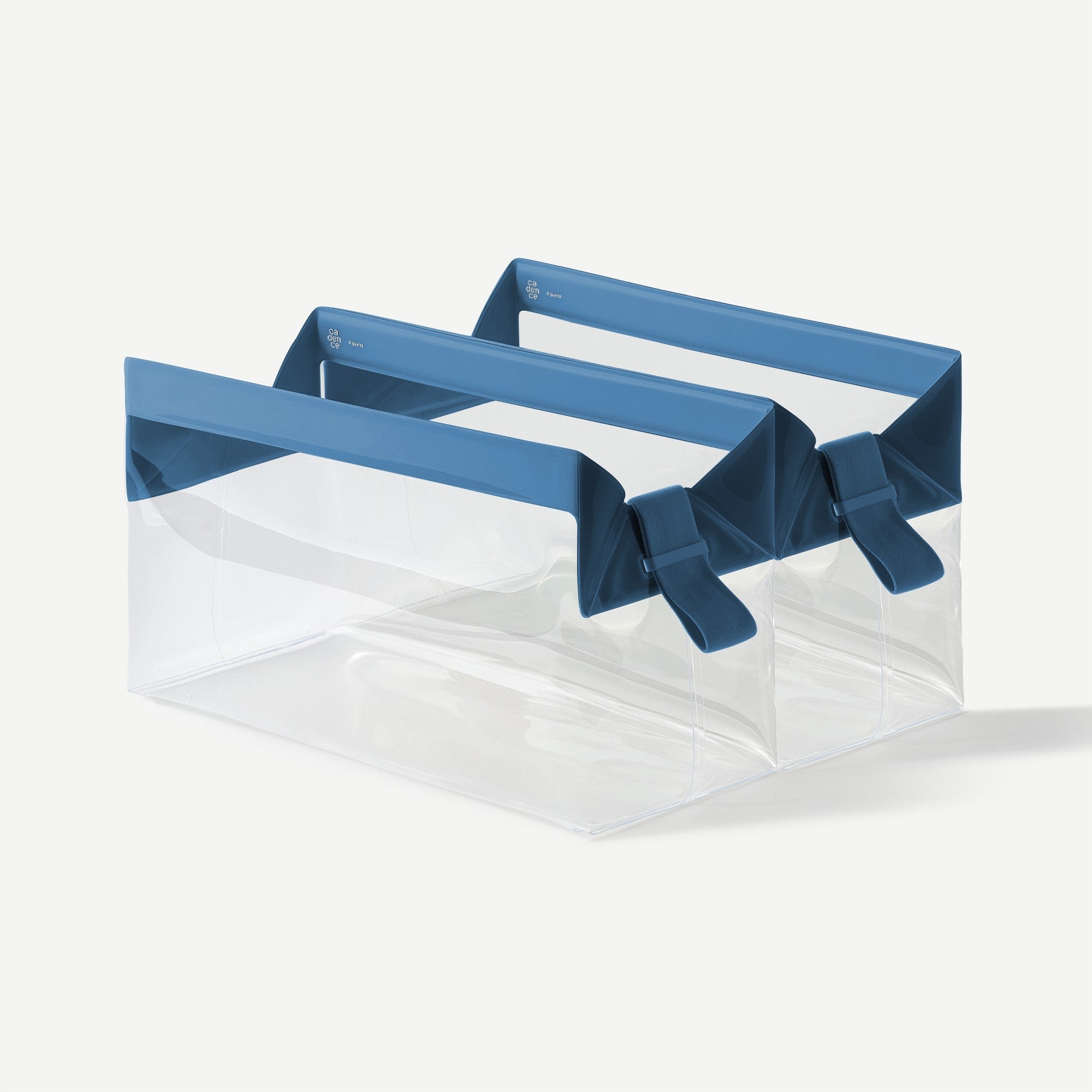 Clear face shield with blue visor on a white background