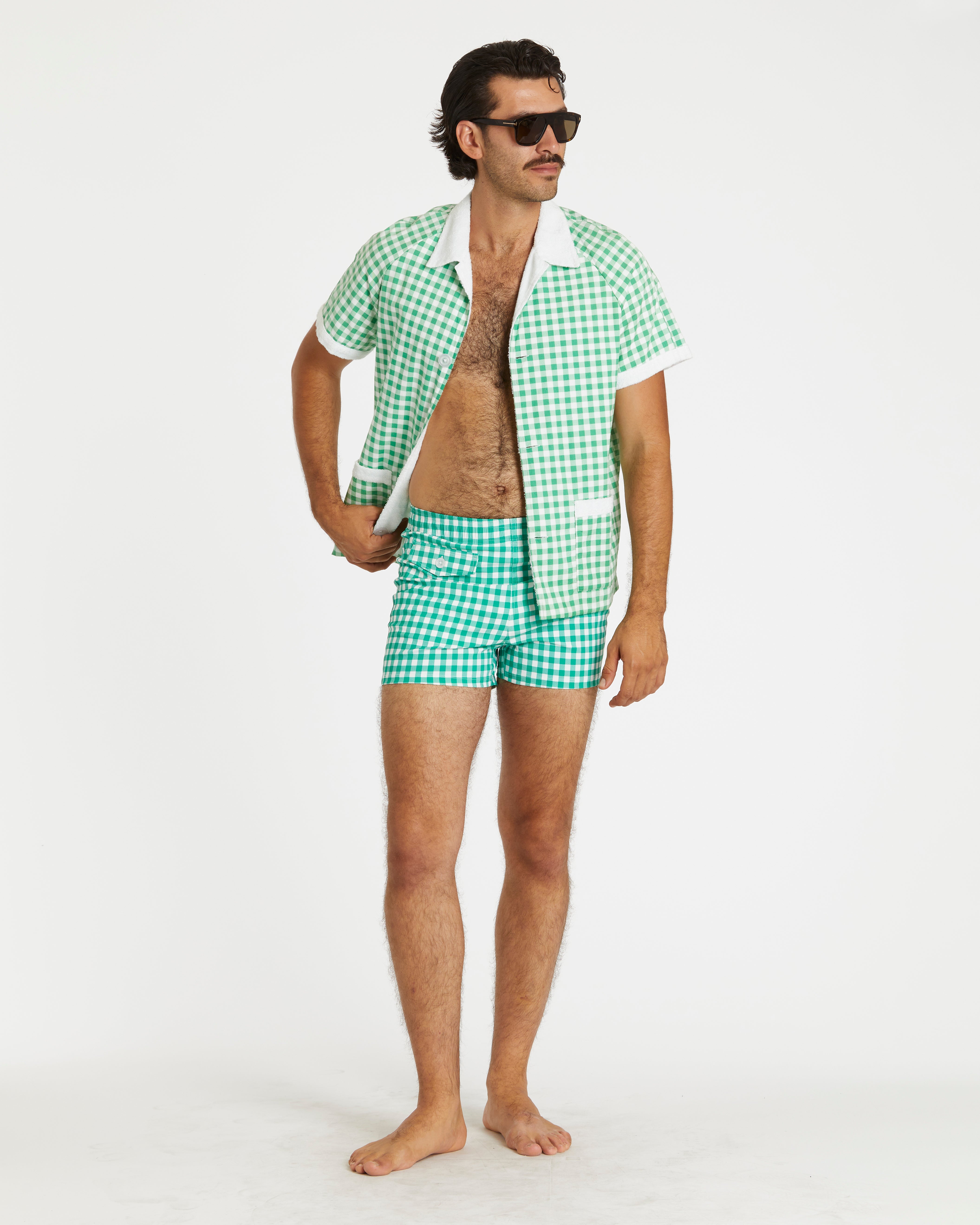 Hammies Gingham Cabana Shirt (Green)