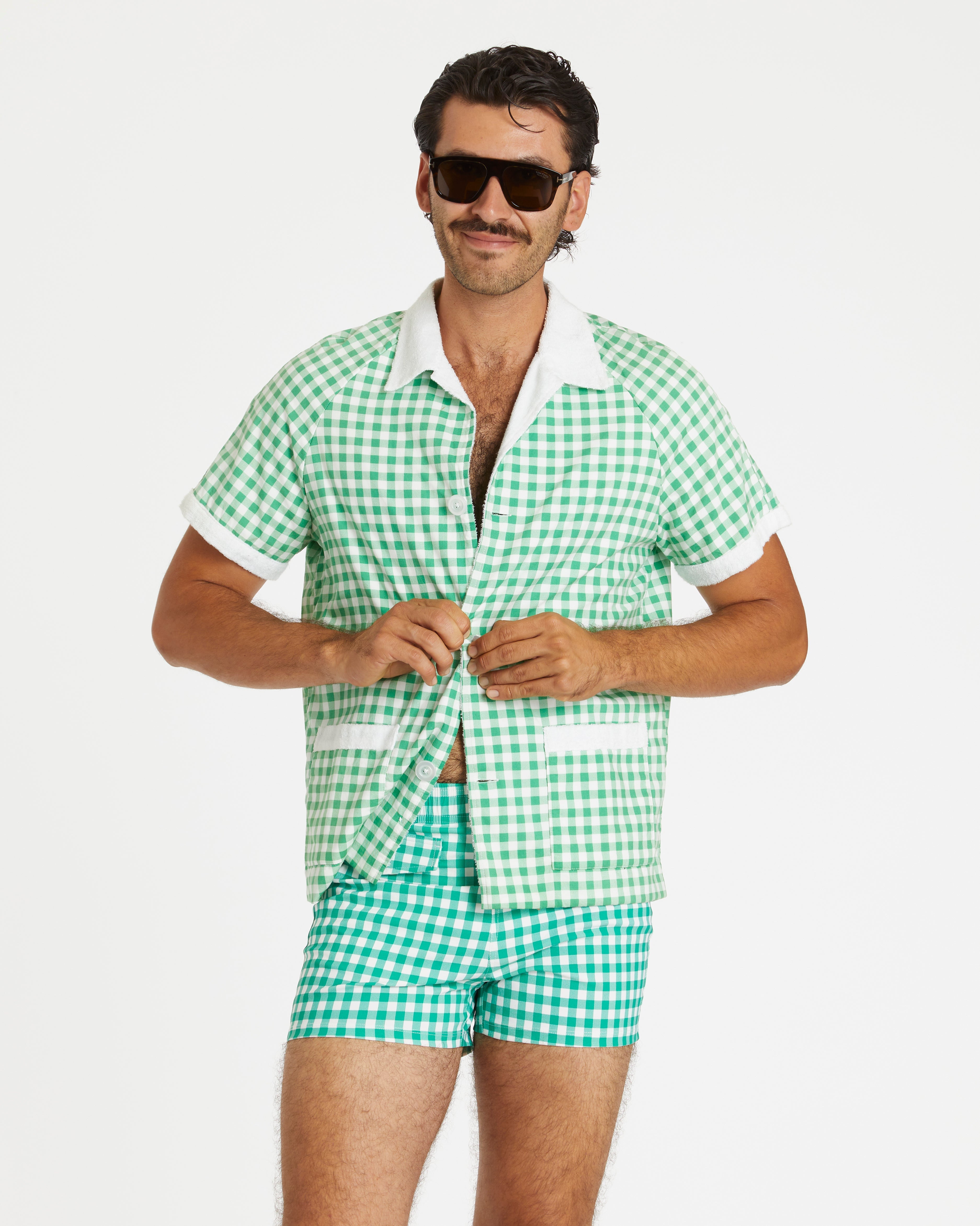 Hammies Gingham Cabana Shirt (Green)