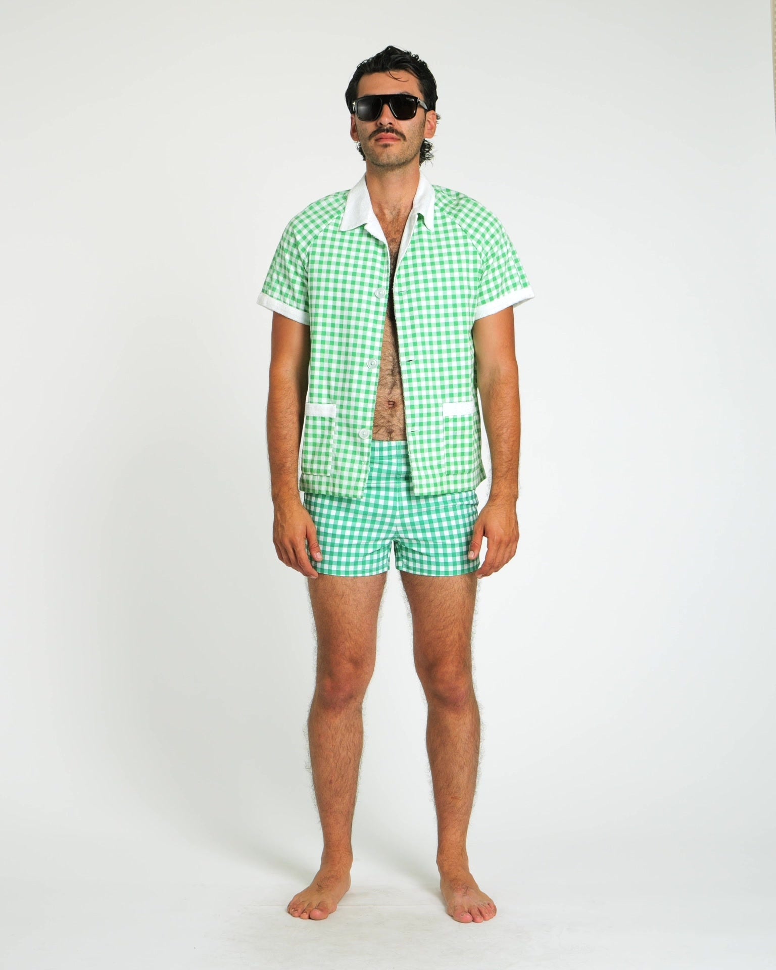 Hammies Gingham Cabana Shirt (Green)