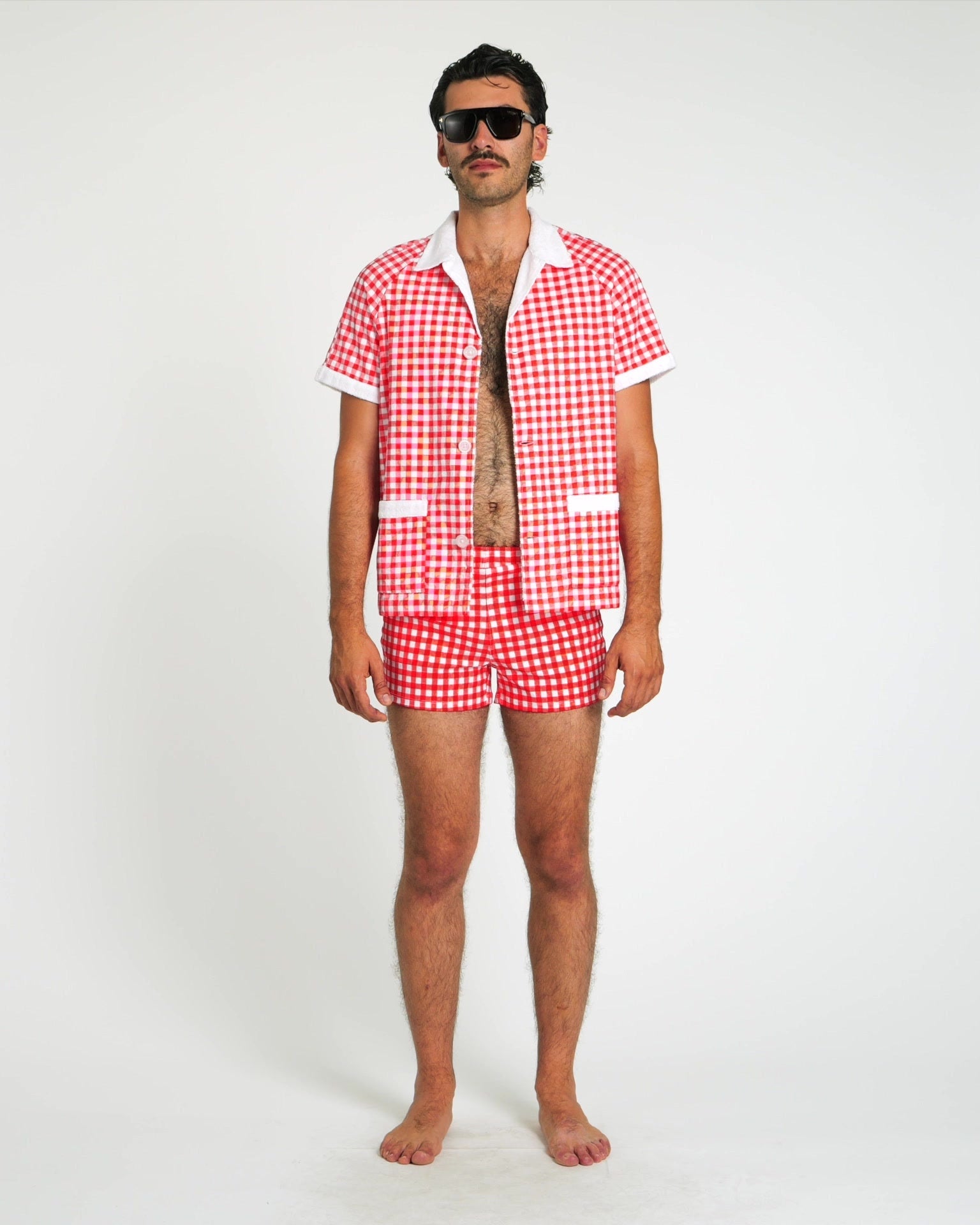 Hammies Gingham Cabana Shirt (Red)