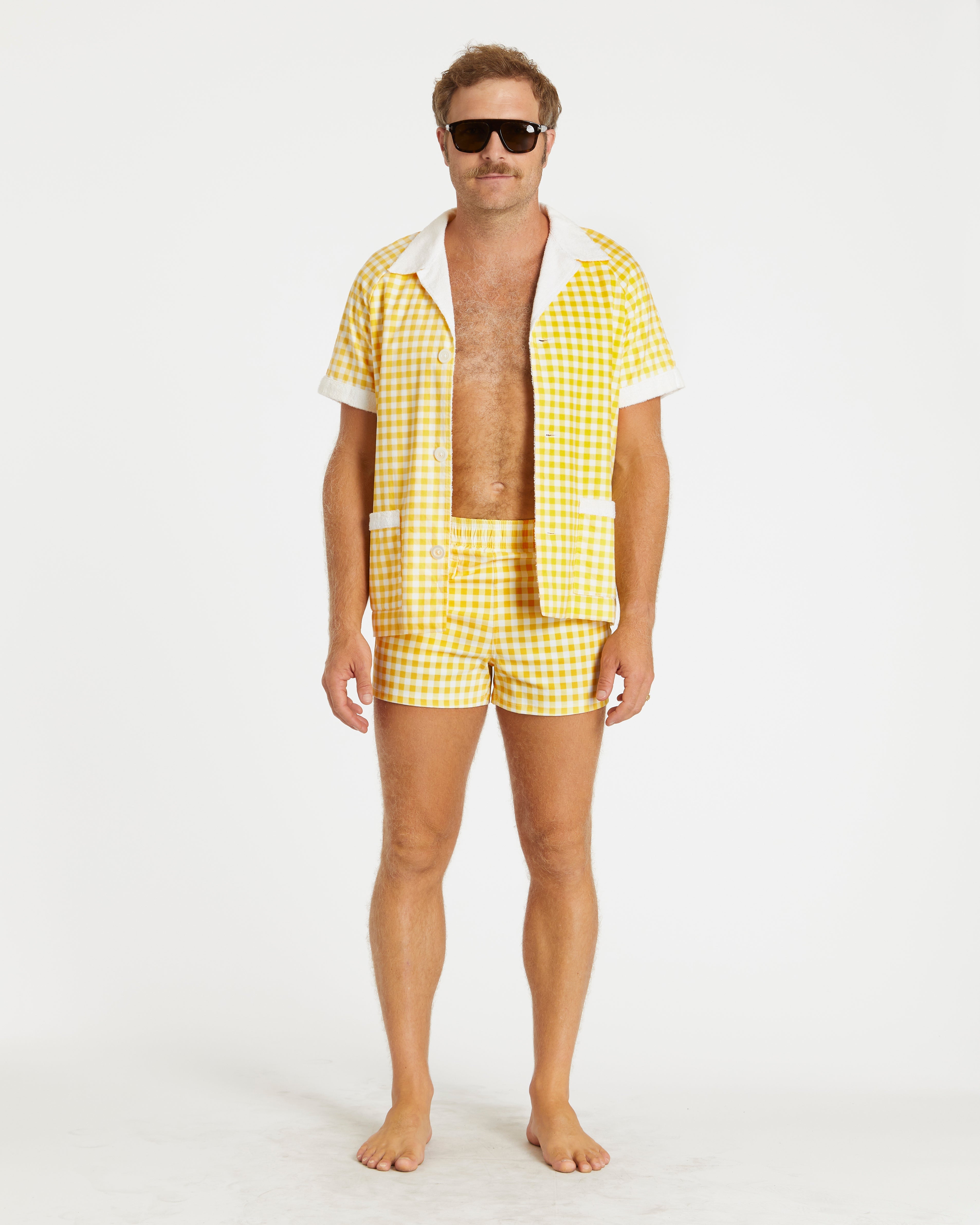 Hammies Gingham Cabana Shirt (Yellow)