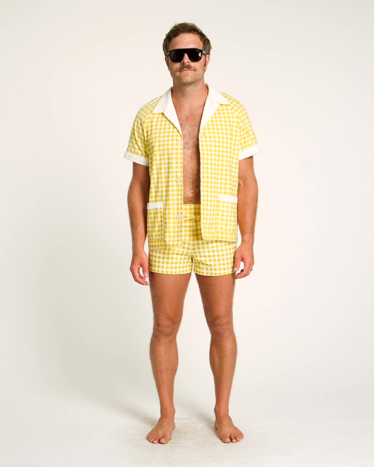 Hammies Gingham Cabana Shirt (Yellow)