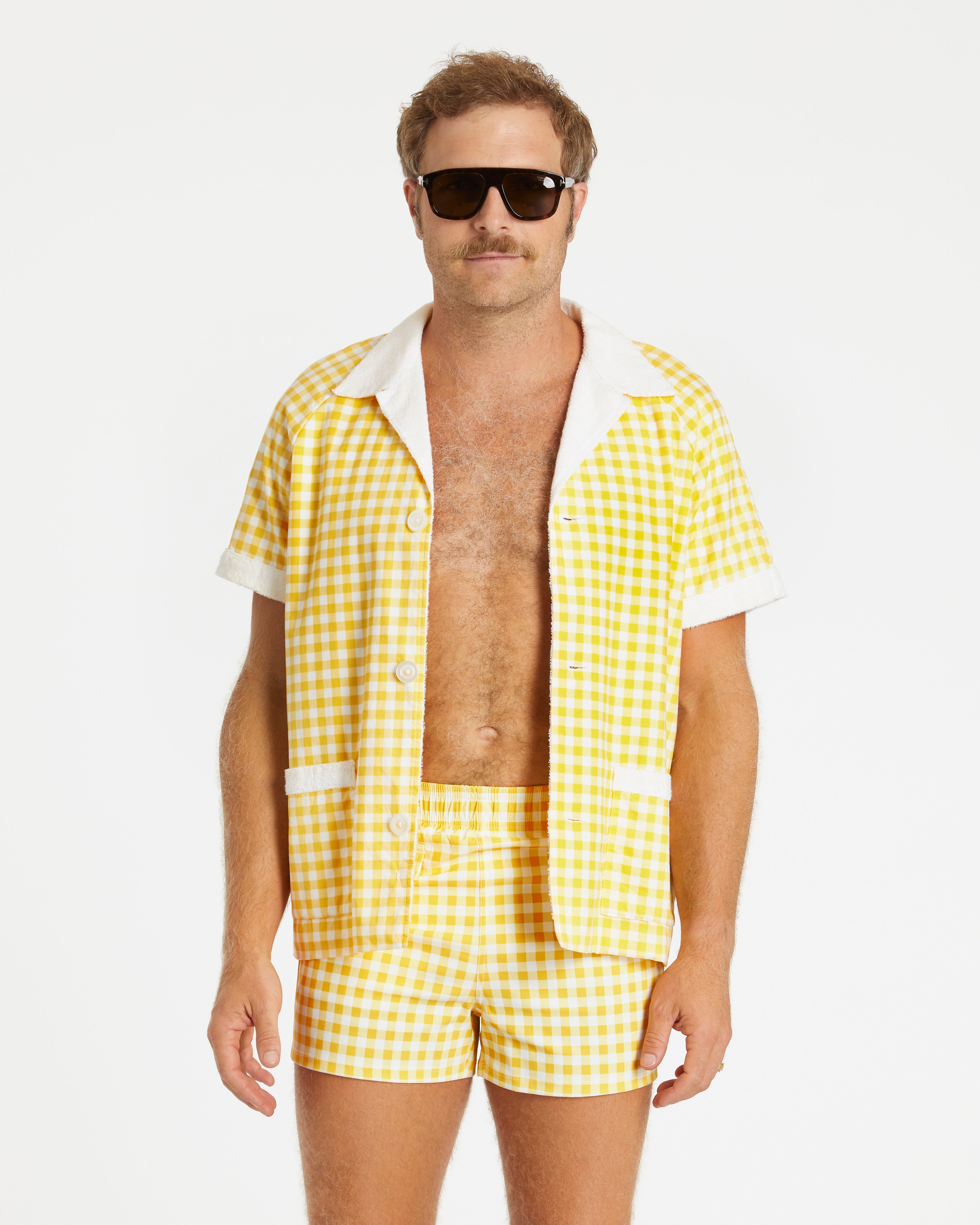 Hammies Gingham Cabana Shirt (Yellow)
