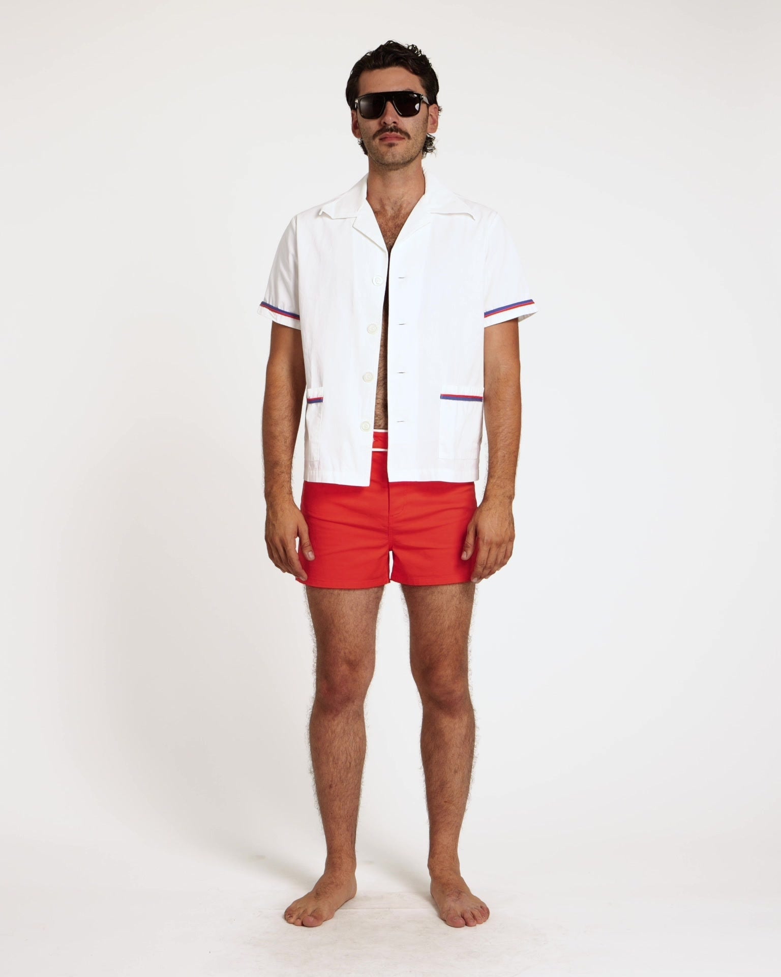 Hammies Summer Cabana Shirt (White/Navy/Red)
