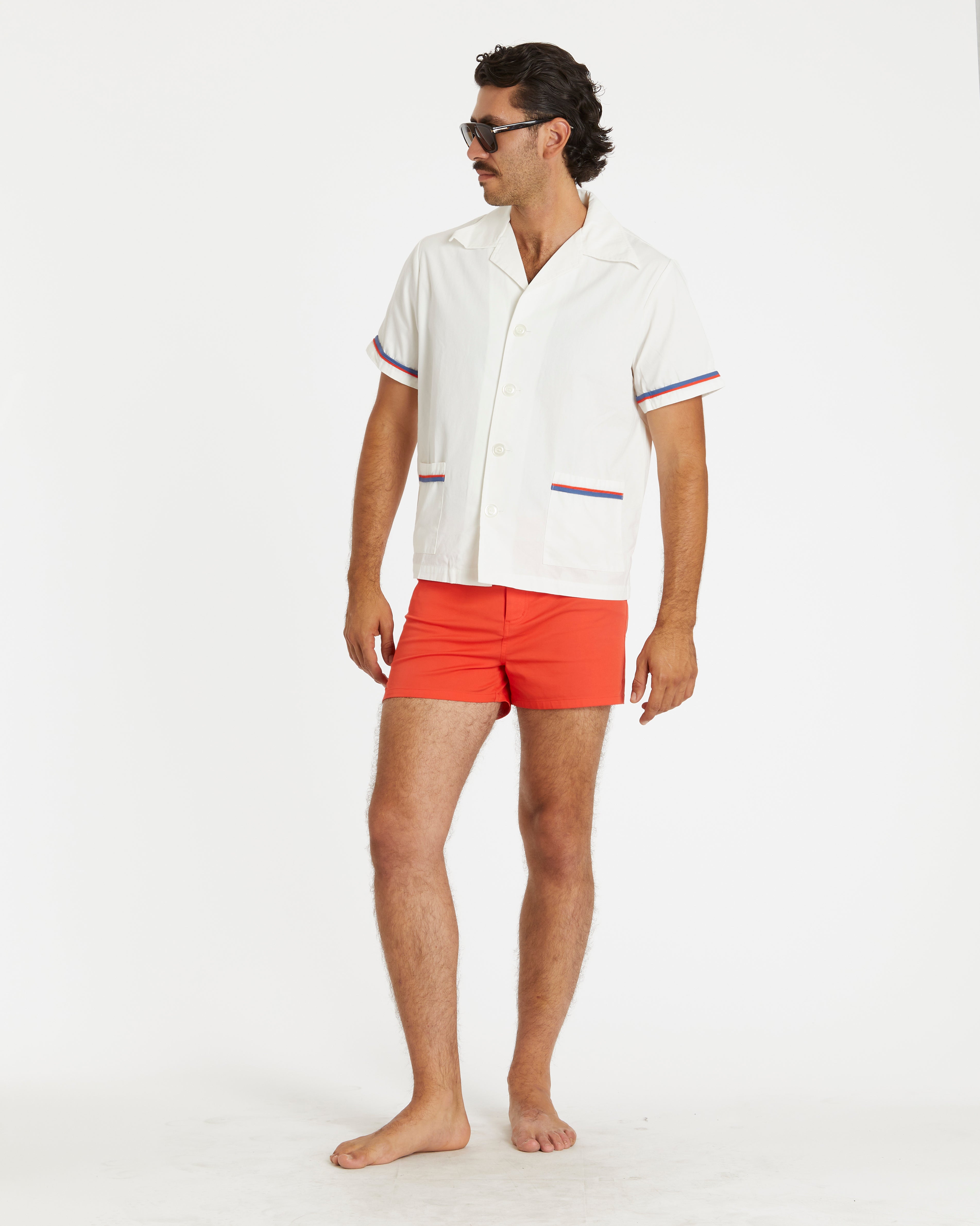 Hammies Summer Cabana Shirt (White/Navy/Red)