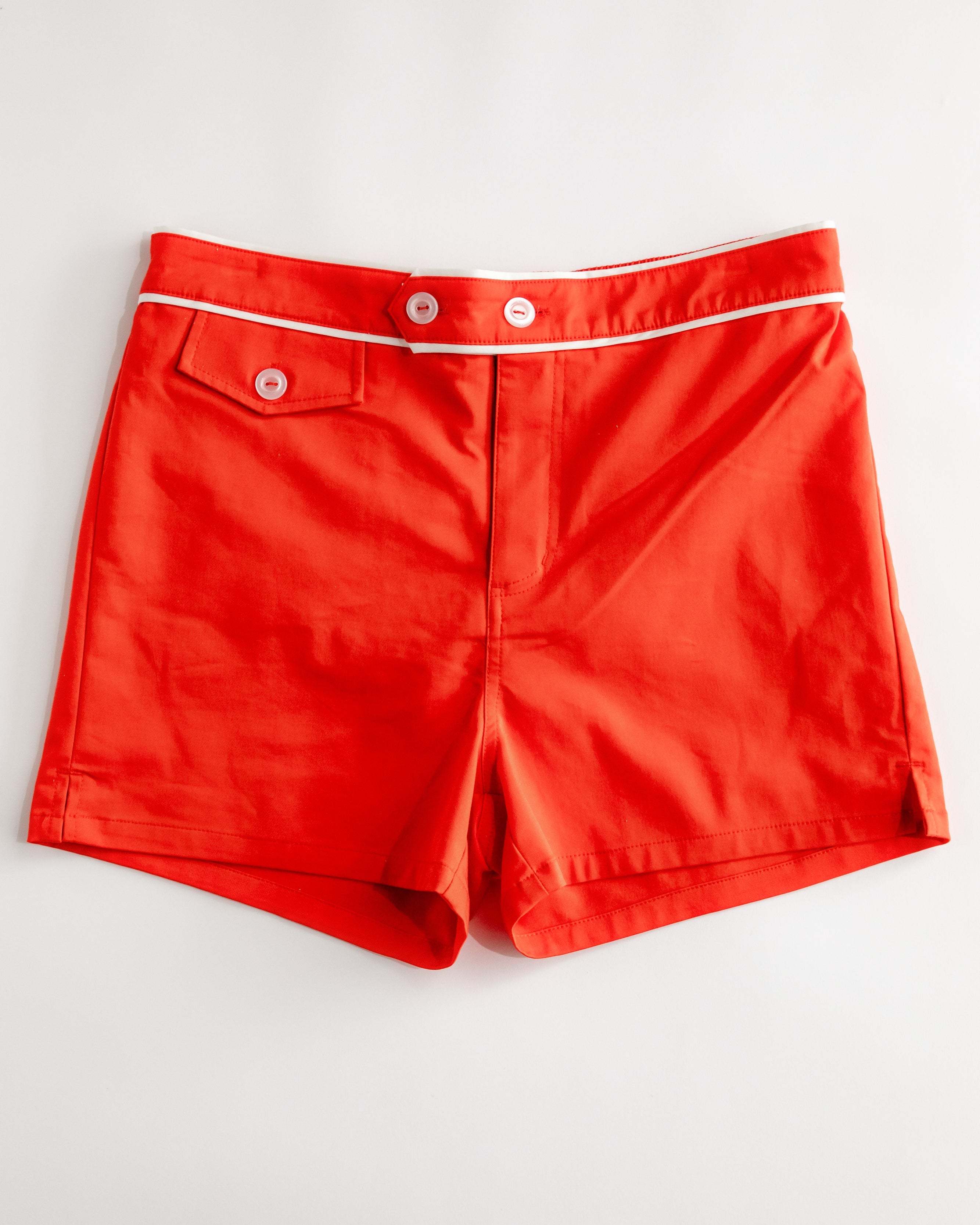 man wearing red trunks