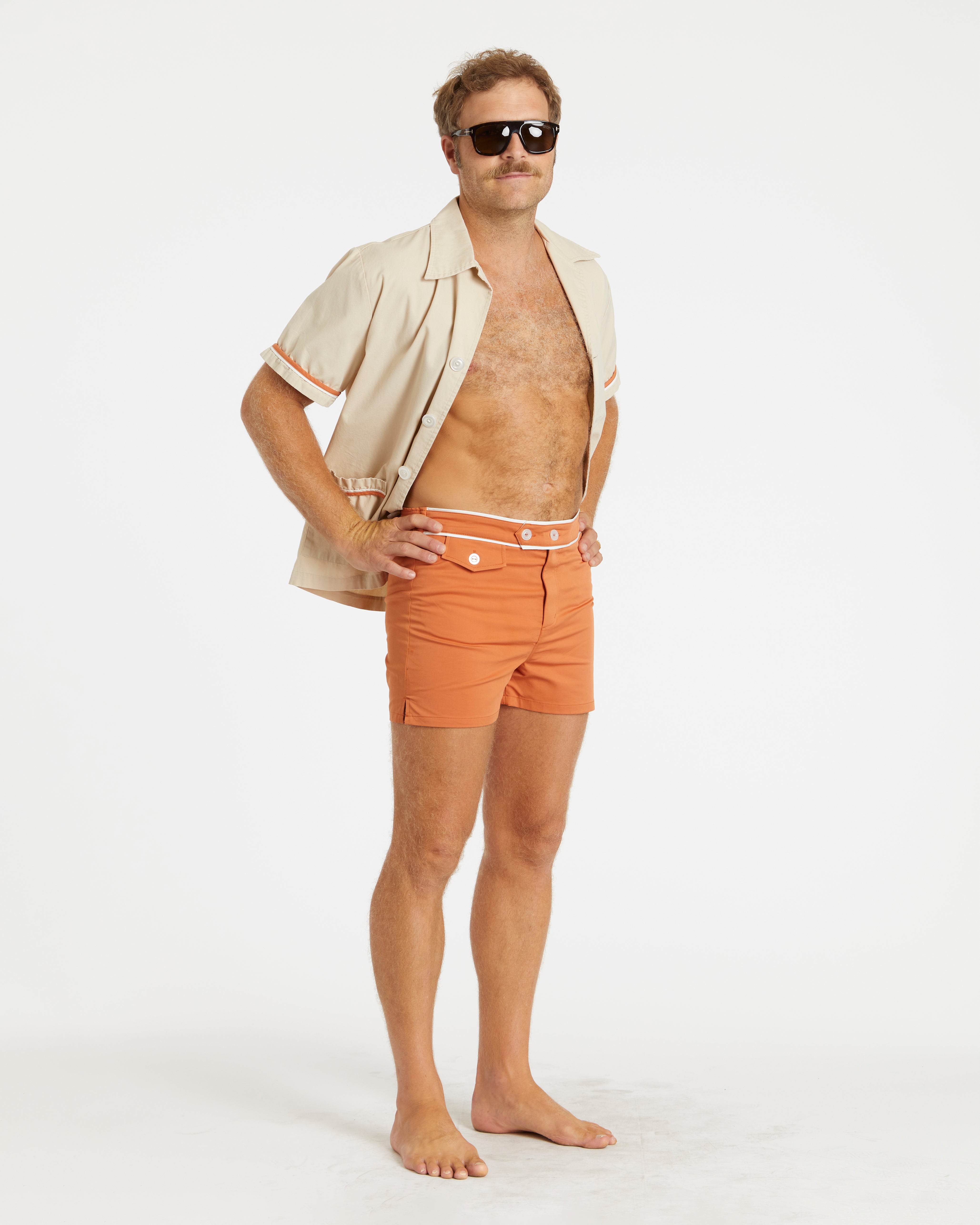 Hammies Summer Cabana Shirt (Sand/Rust/White)