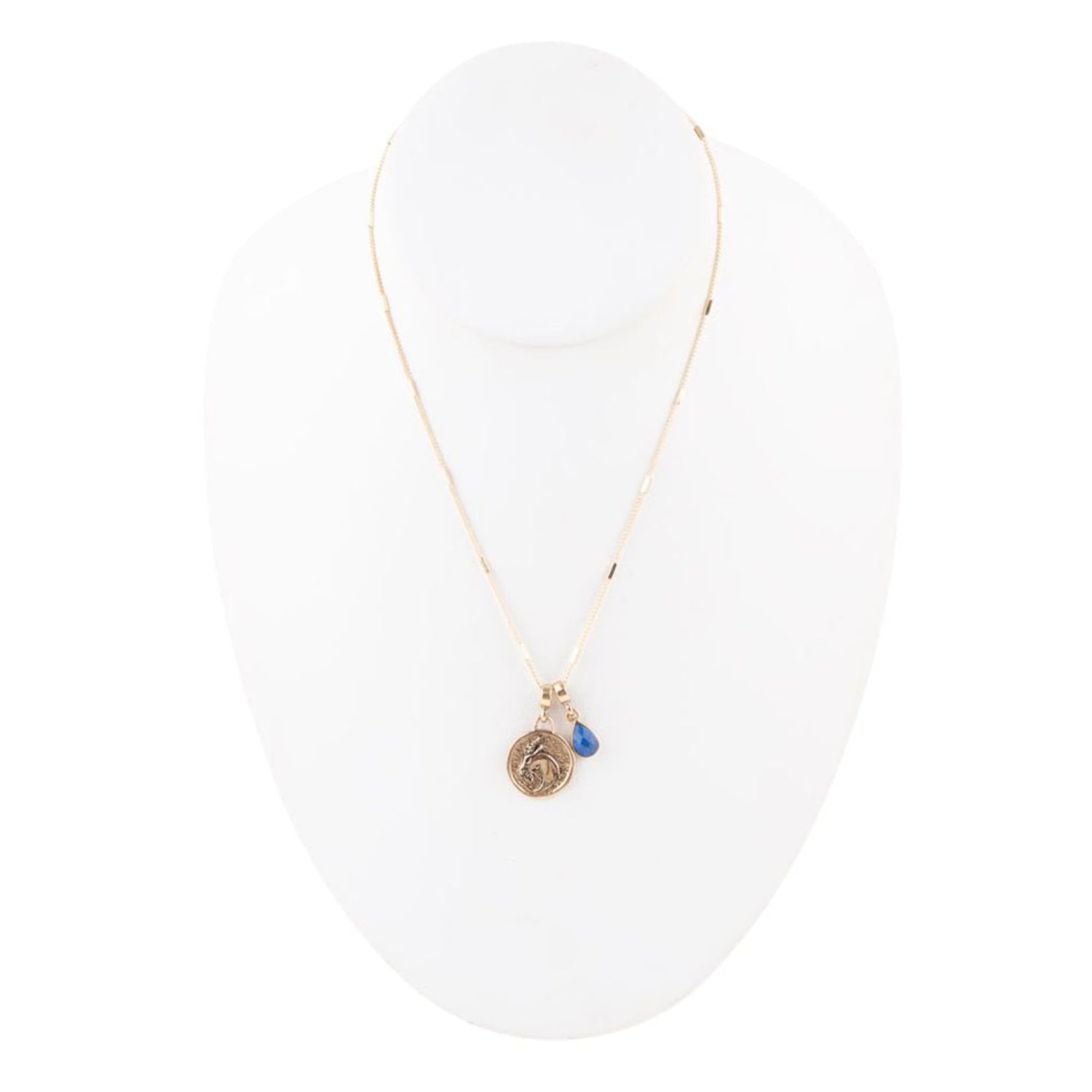 Necklace with a pendant on a white background