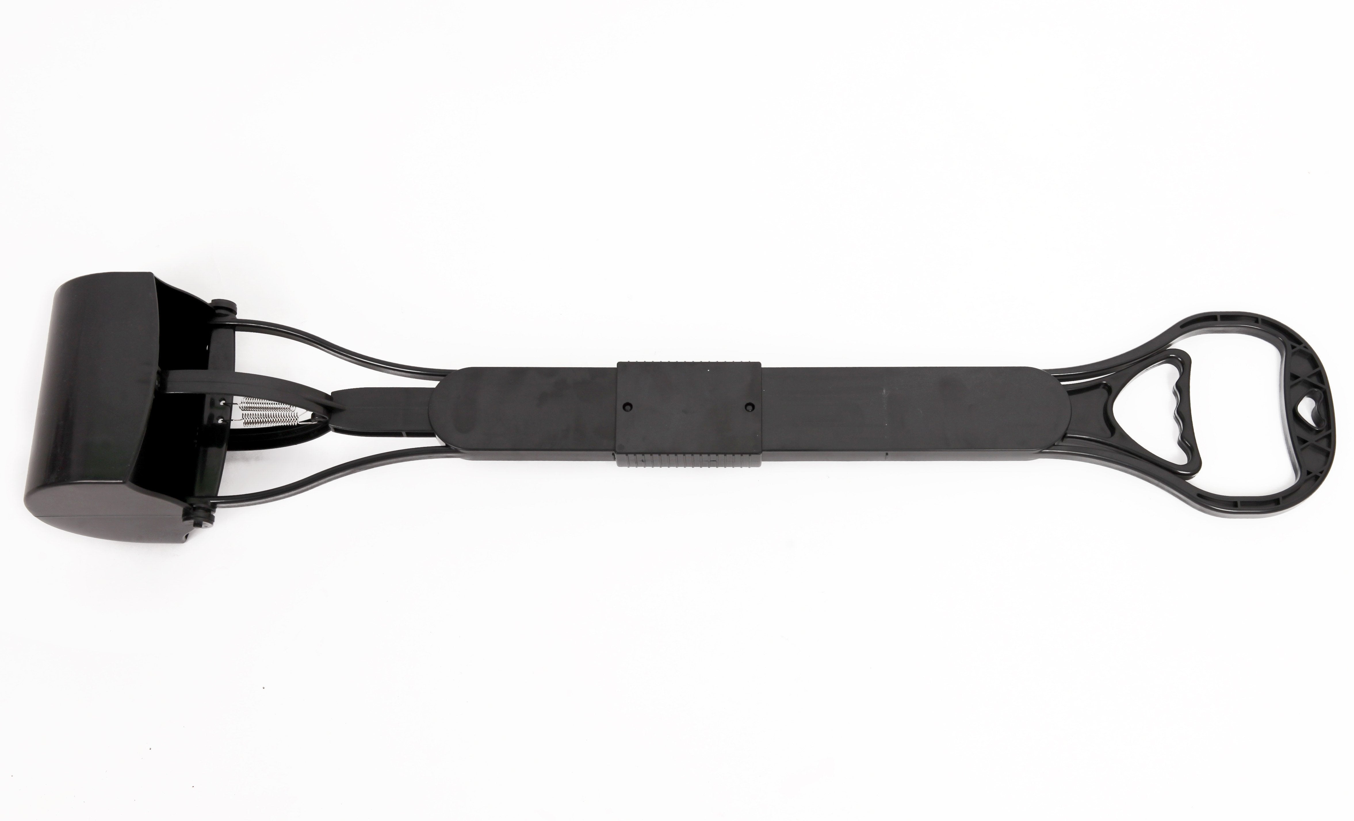 Black metal bottle opener on a white background