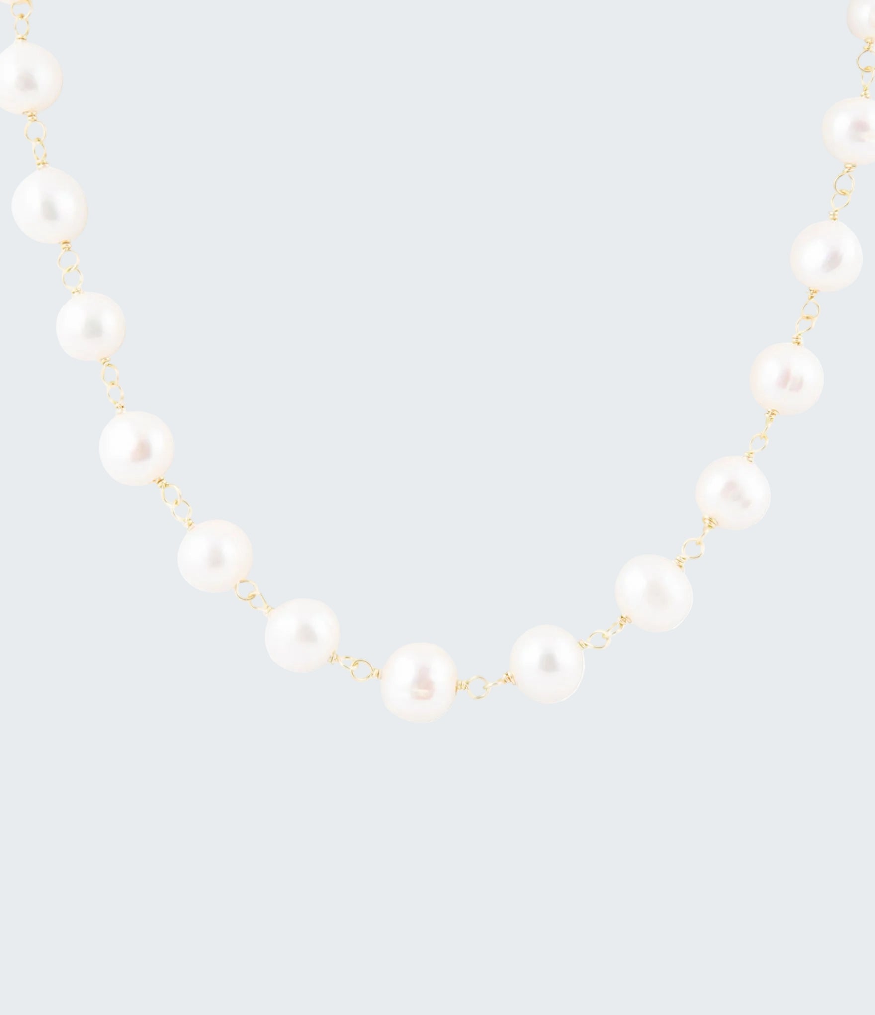Pearl necklace on a white background