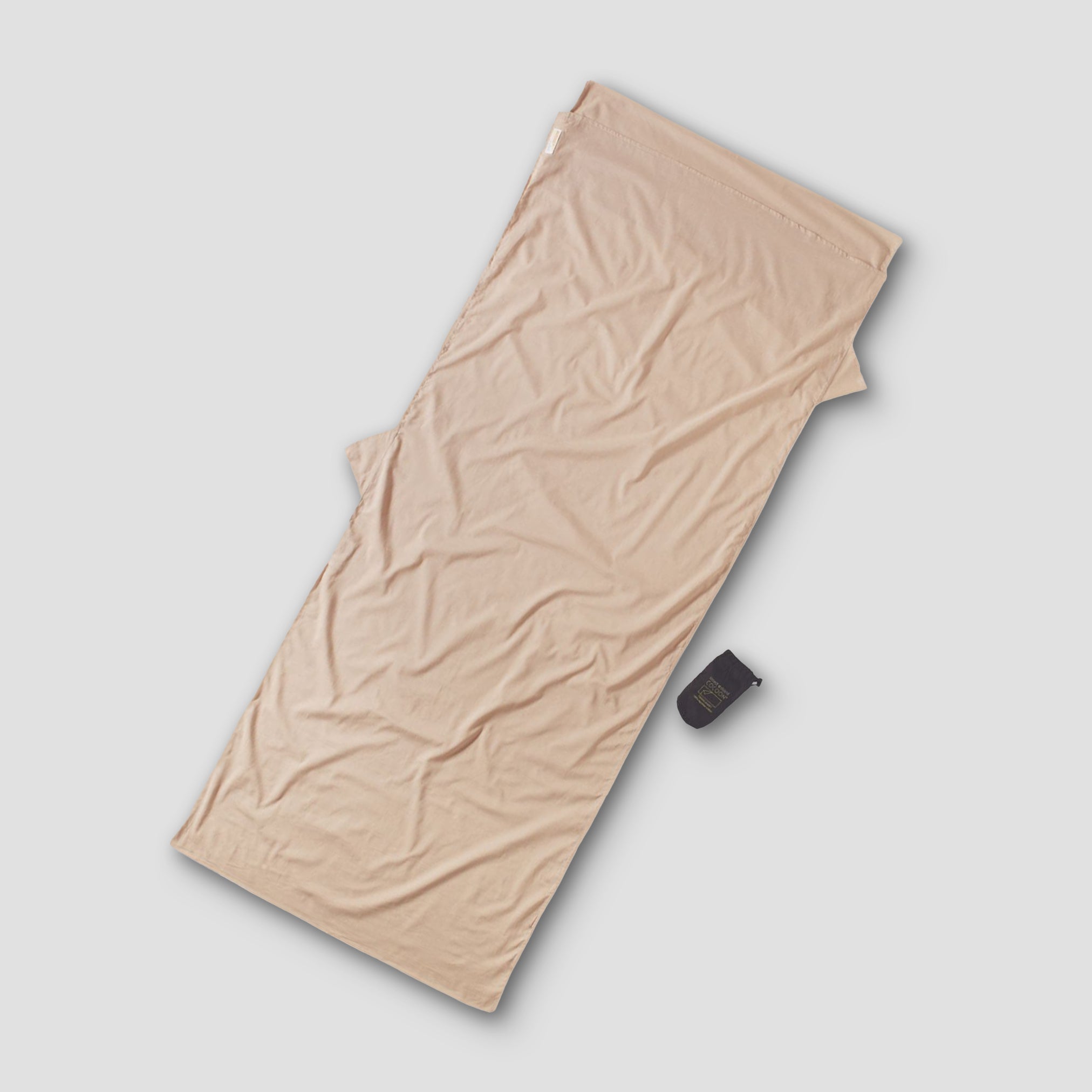 Beige towel on a light gray background
