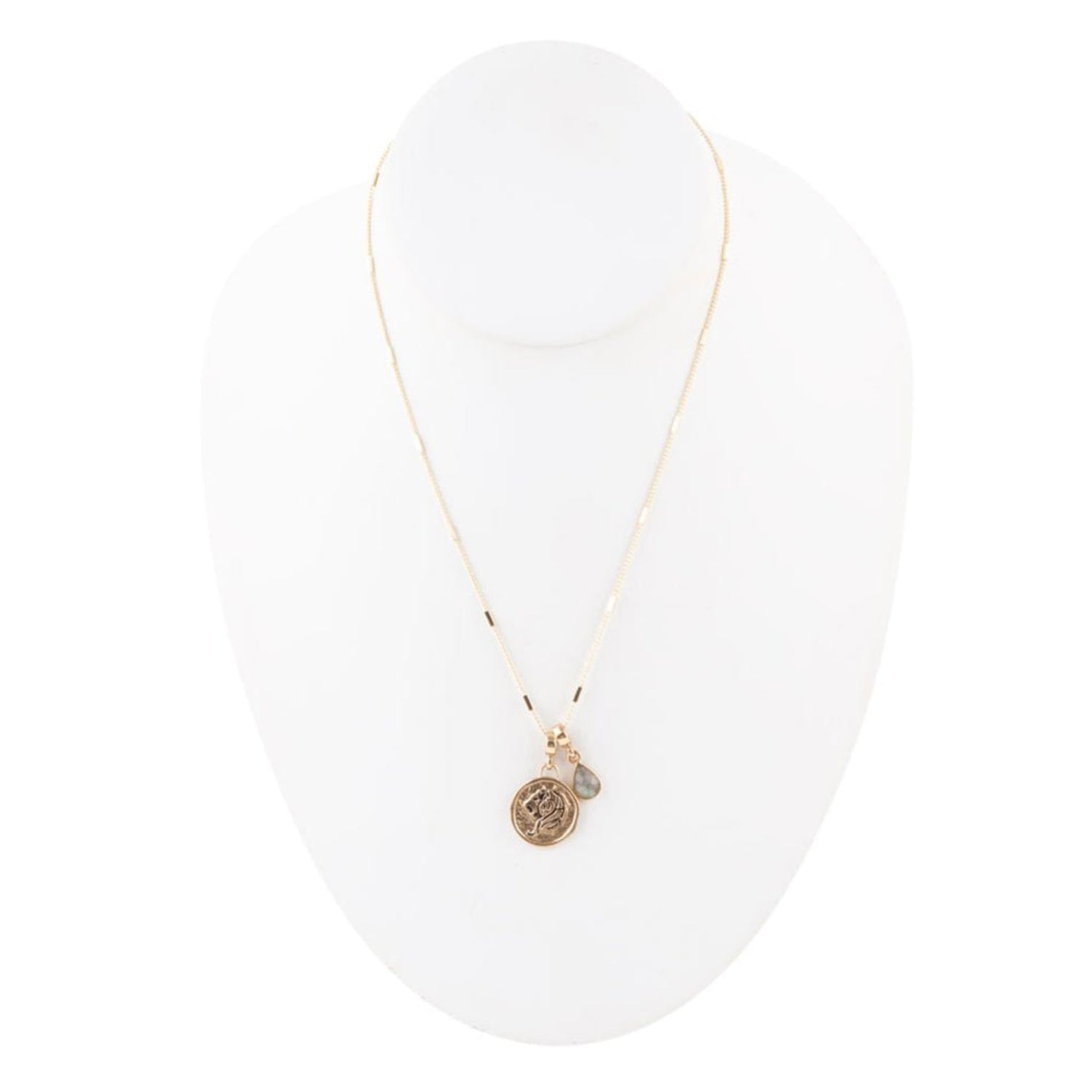 Necklace with a pendant on a white background