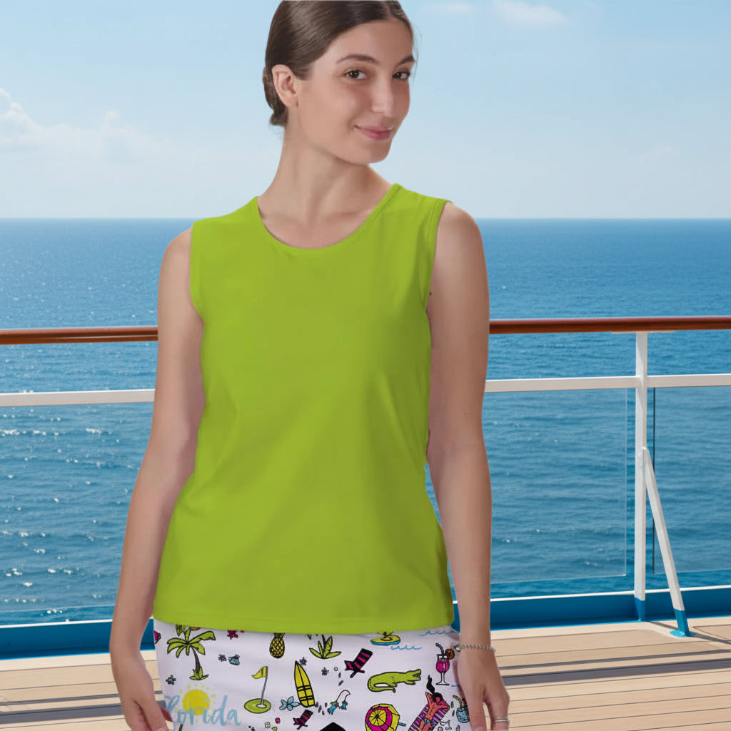 on a cruise in a green shirt
